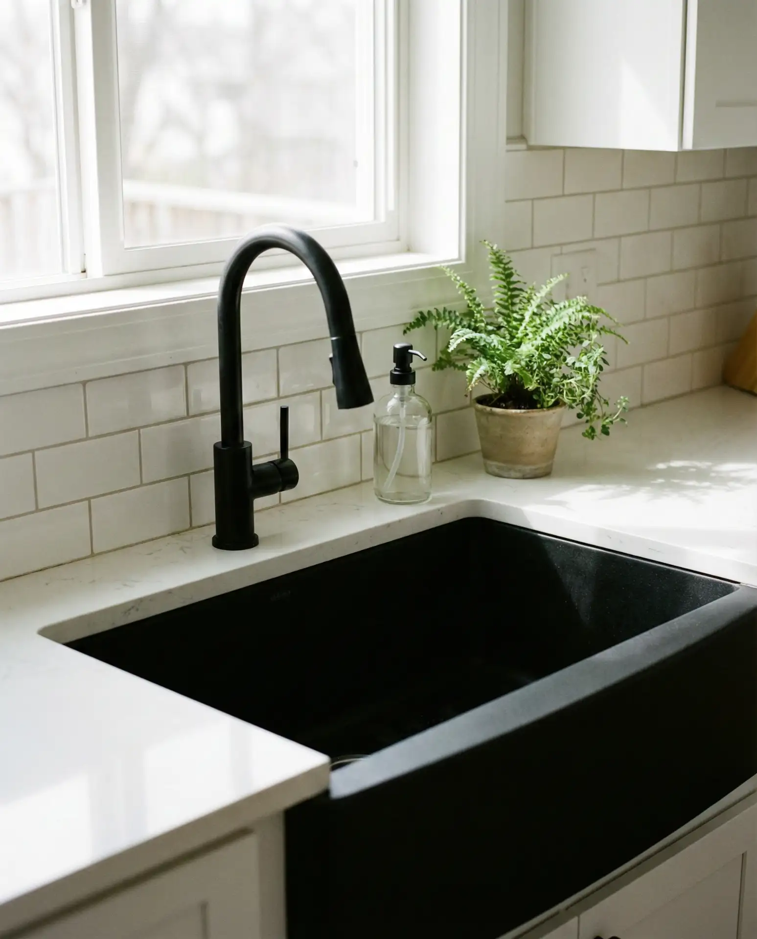 Black Faucet and Sink for Bold Contrast 1