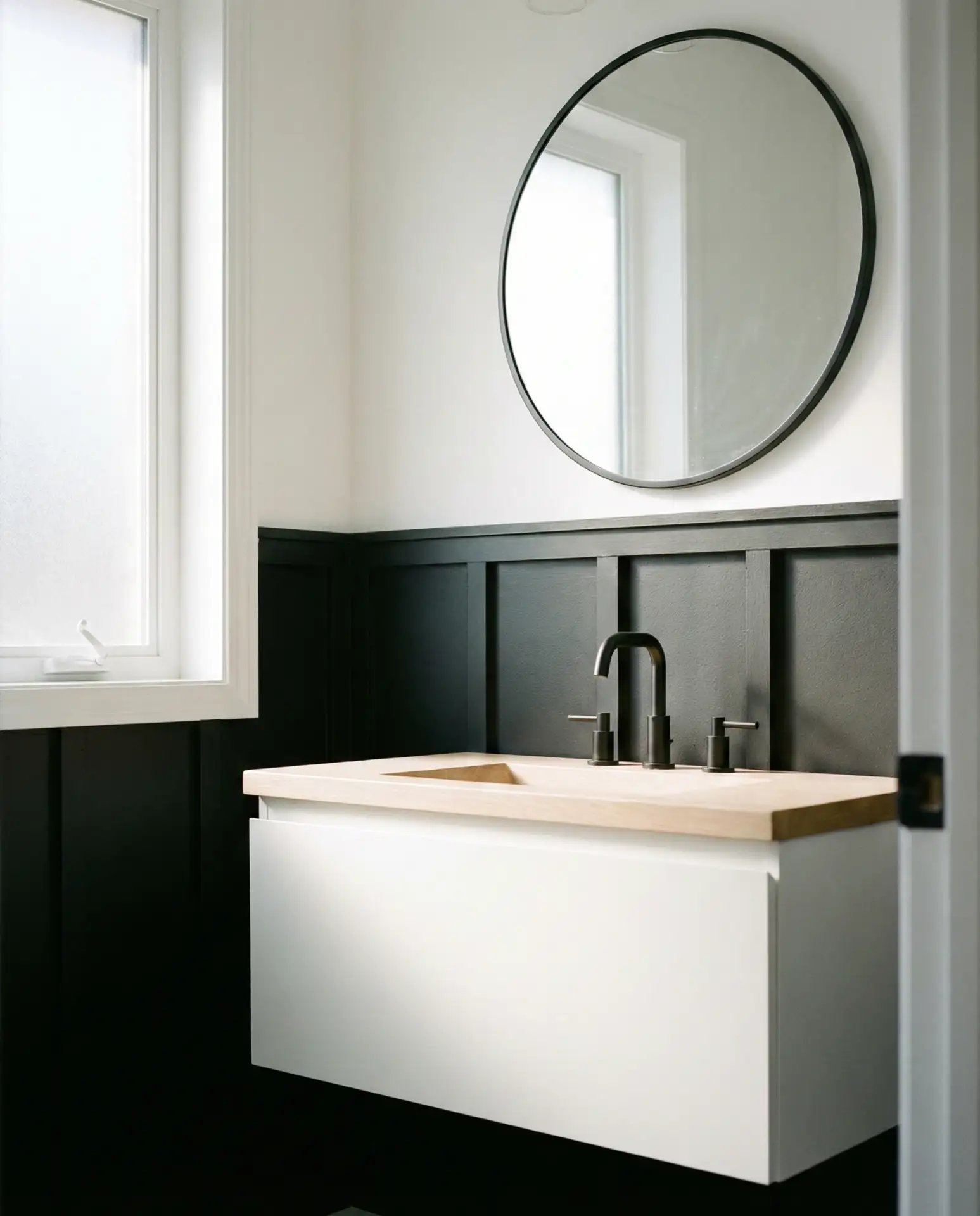 Black Wainscoting with White Upper Walls 1