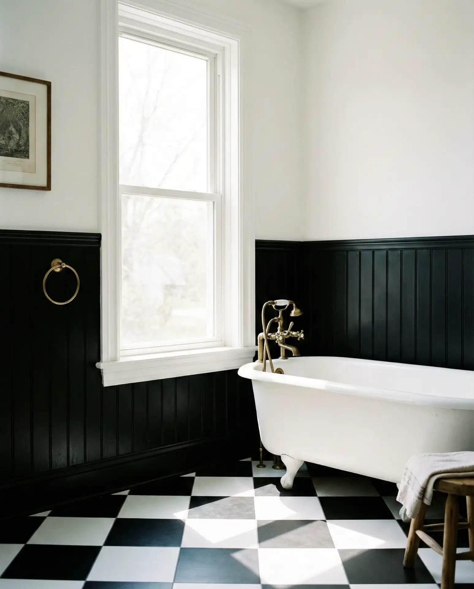 Black Wainscoting with White Upper Walls 2