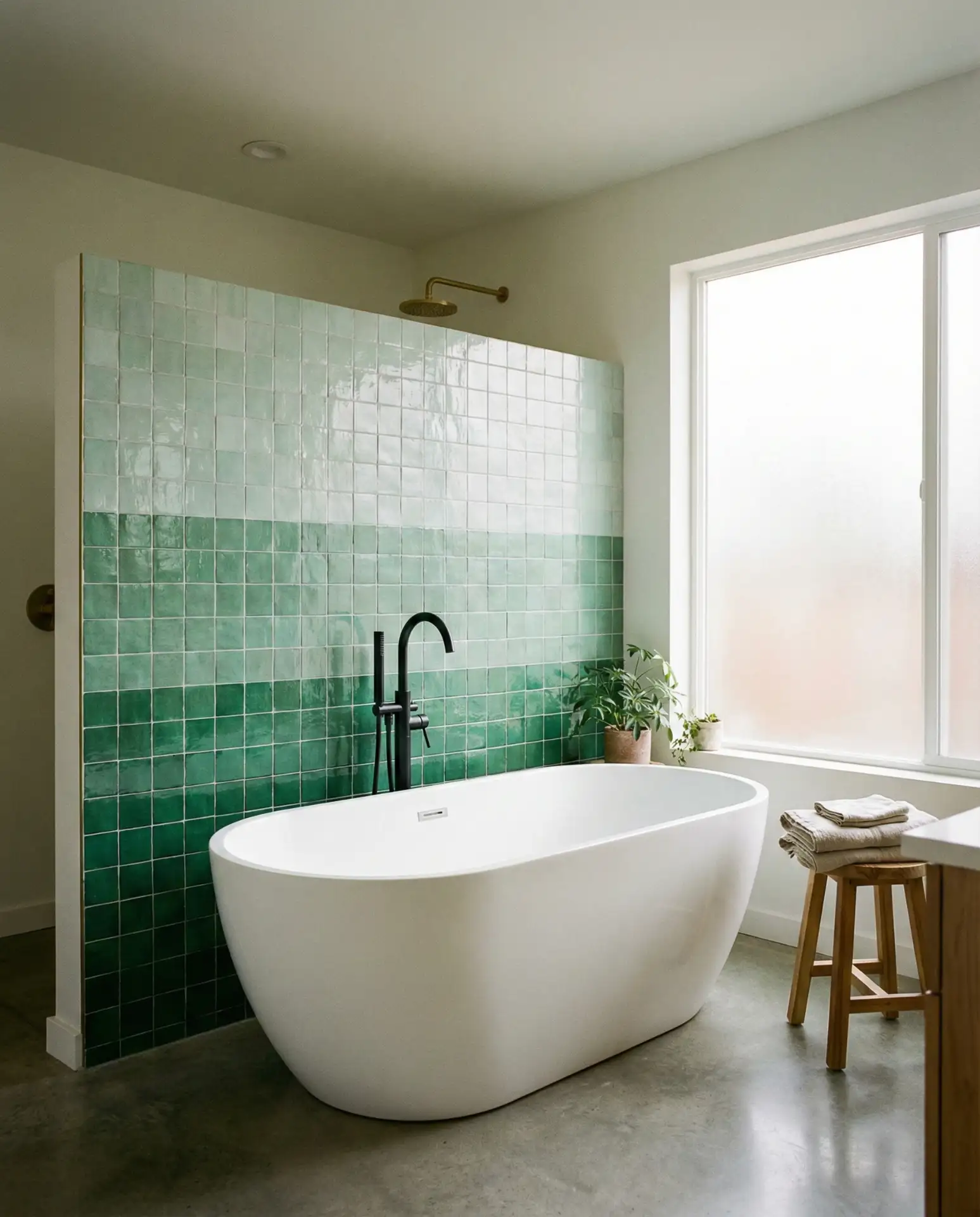 Blue-Green Gradient Tiles for Depth 2