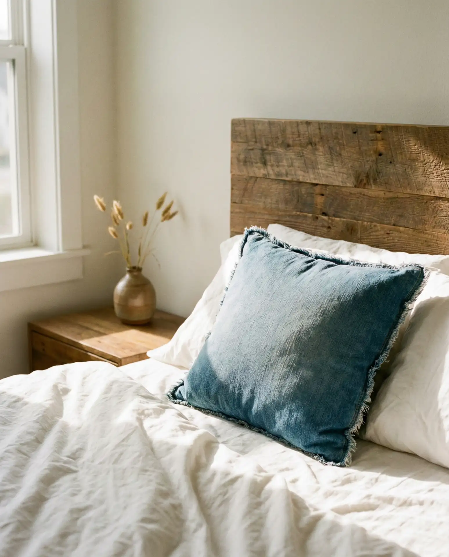 Blue Rustic Bedroom with Vintage Textiles 1