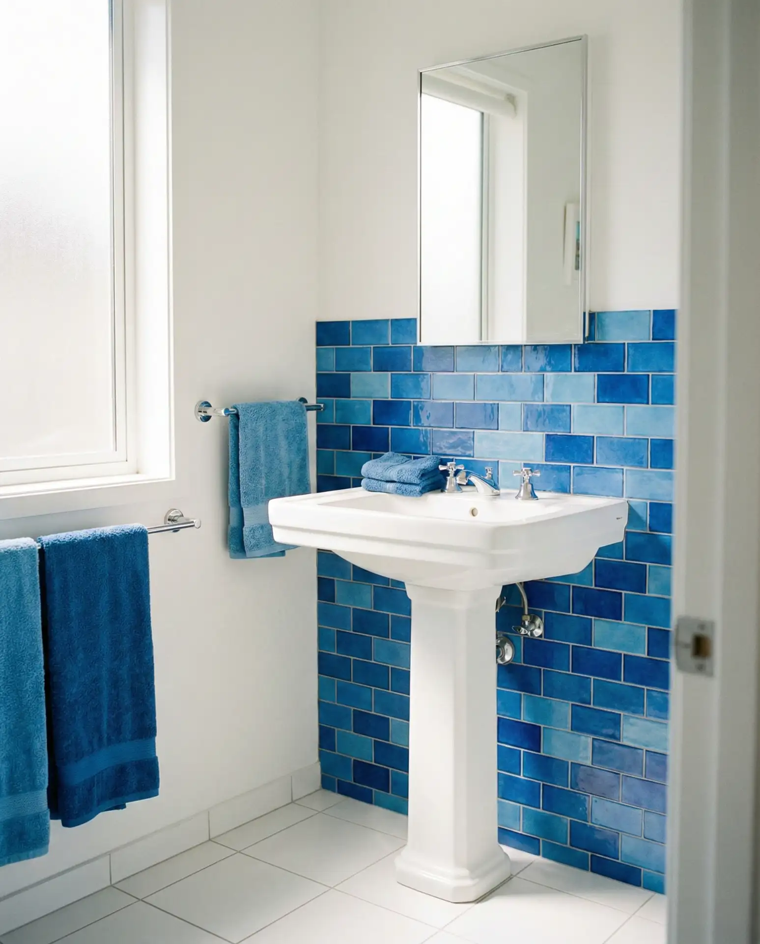 Blue Tile Feature Wall 2