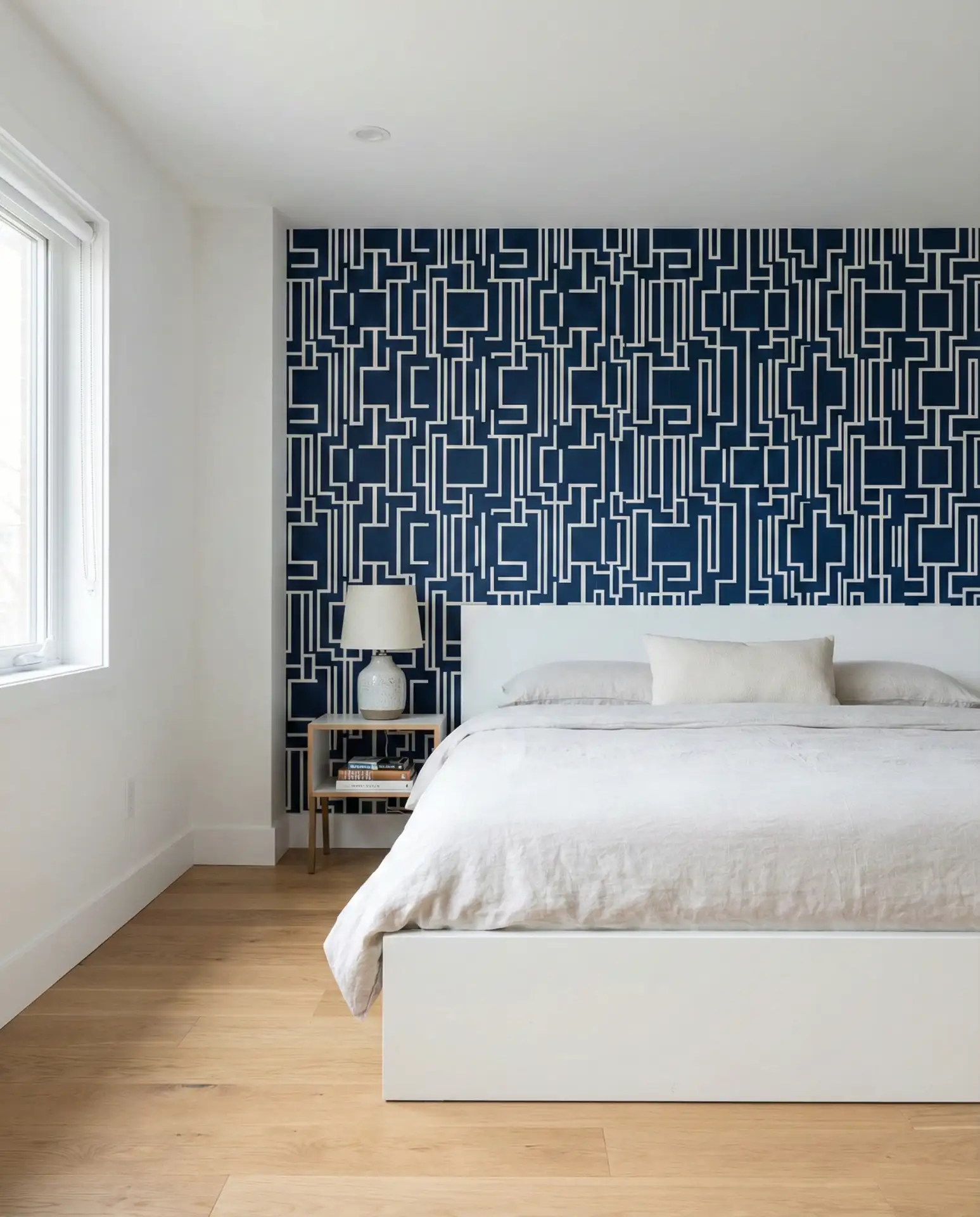 Blue and White Graphic Wallpaper 1