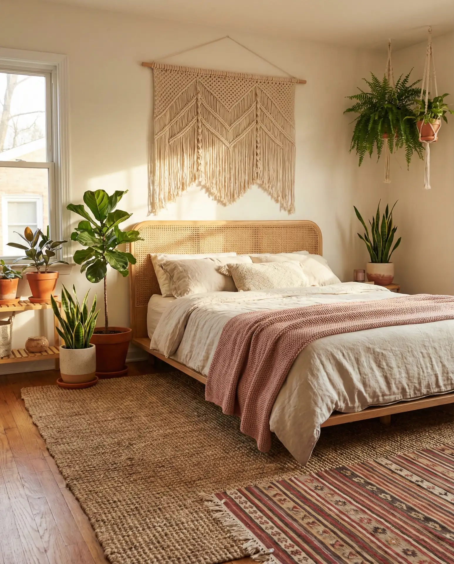 Boho Rustic Bedroom with Woven Textures 1