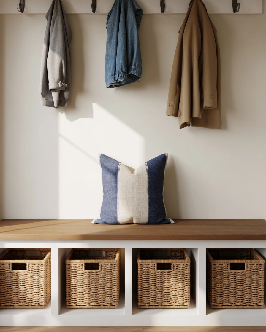 Built-In Cubby with Bench Top 1