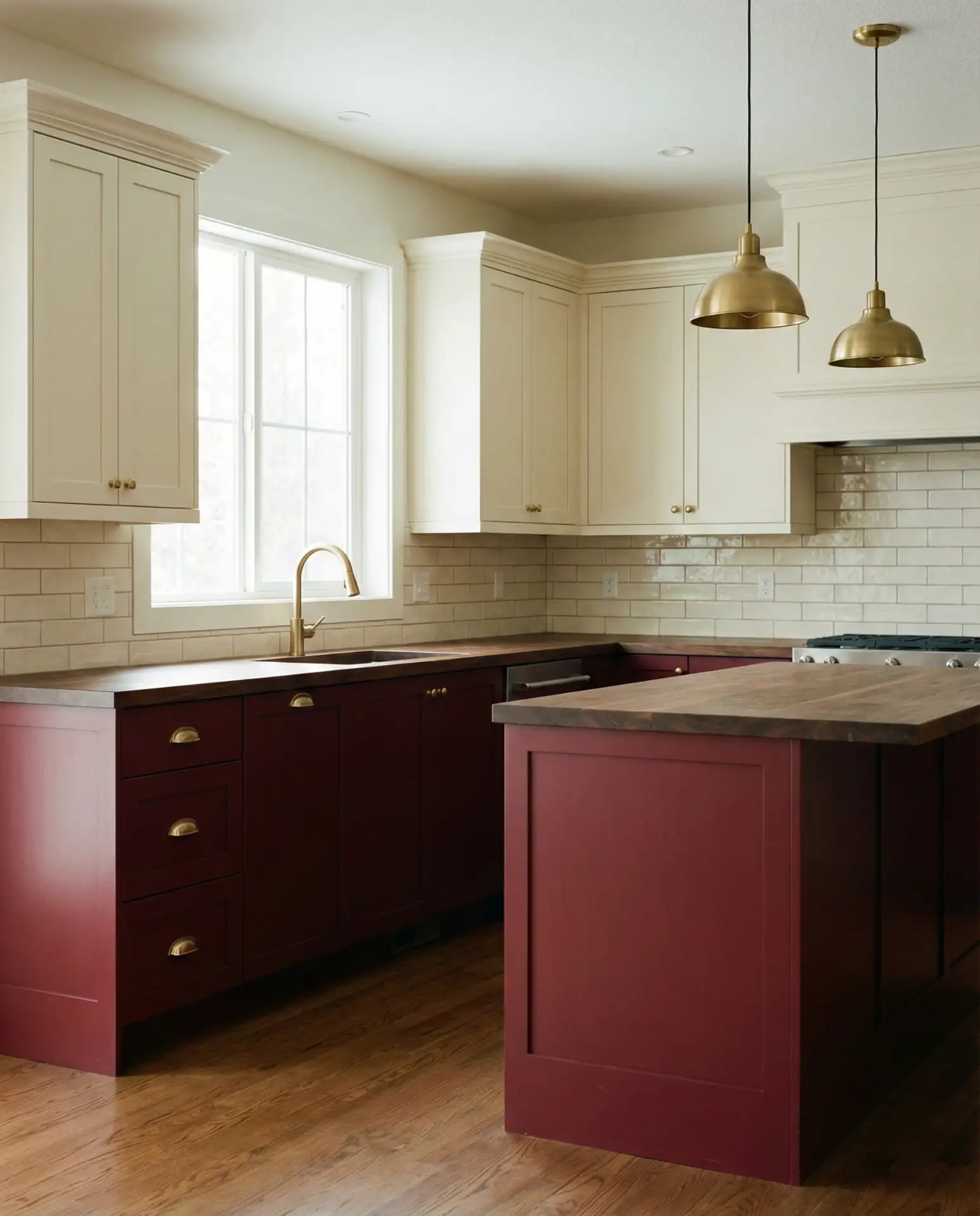 Burgundy Red and Cream Warmth 1