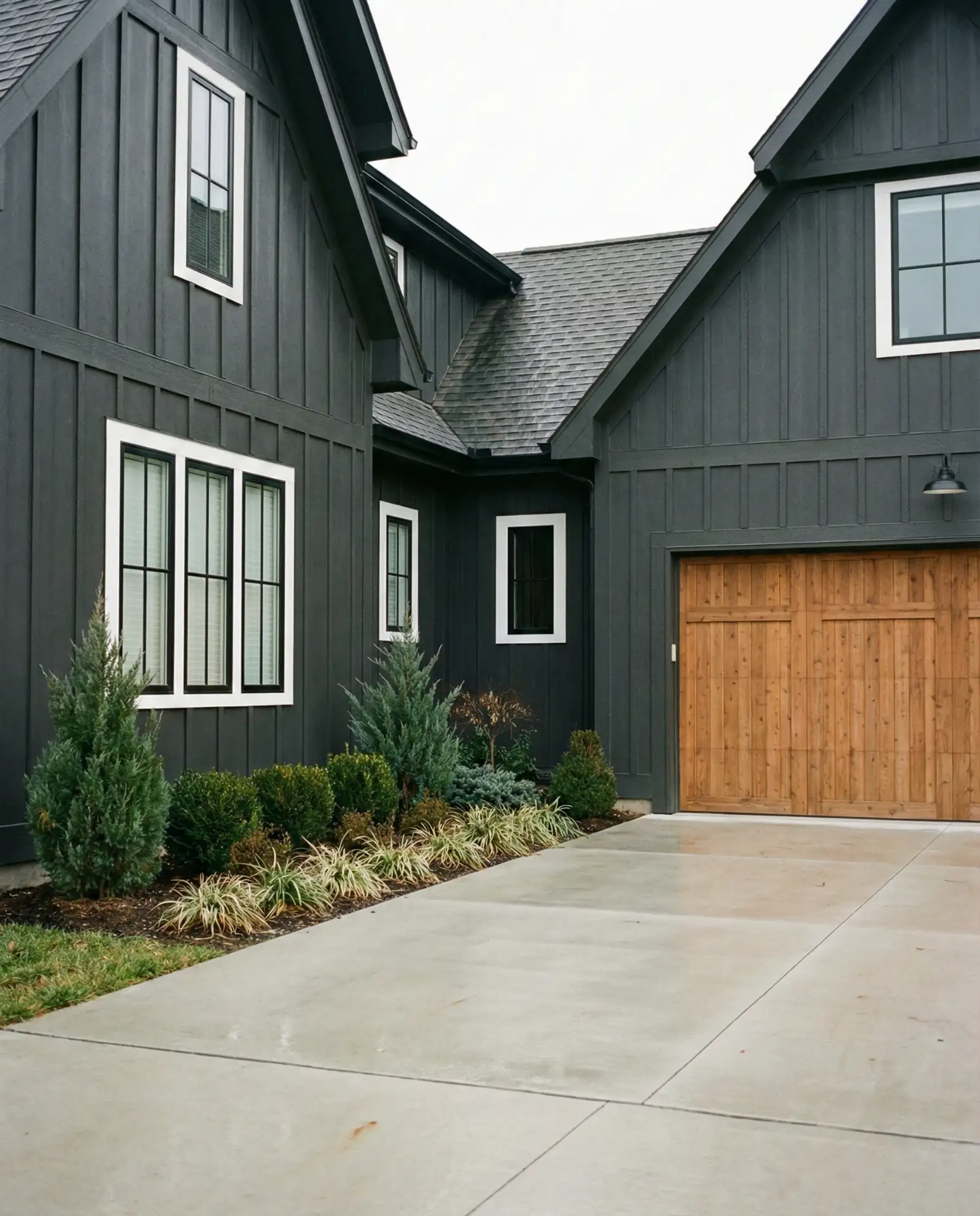 Charcoal Board and Batten with Warm Wood Accents 1