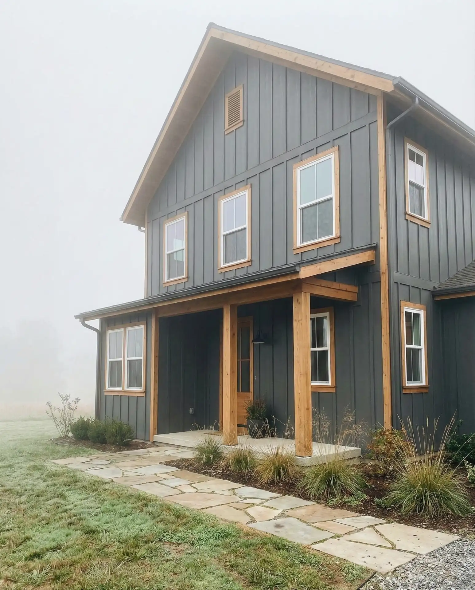 Charcoal Board and Batten with Warm Wood Accents 2