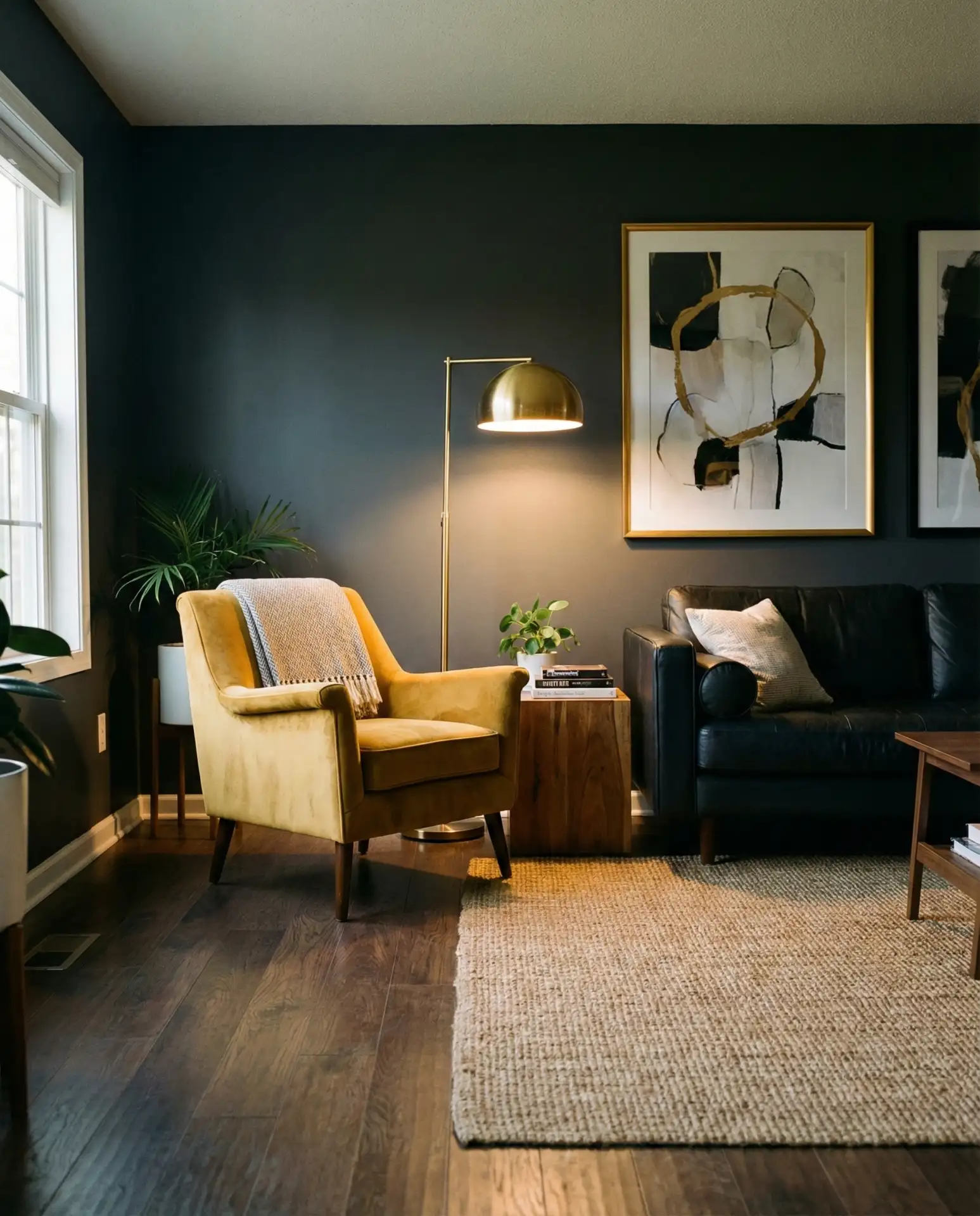 Charcoal Gray with Mustard Accents 1