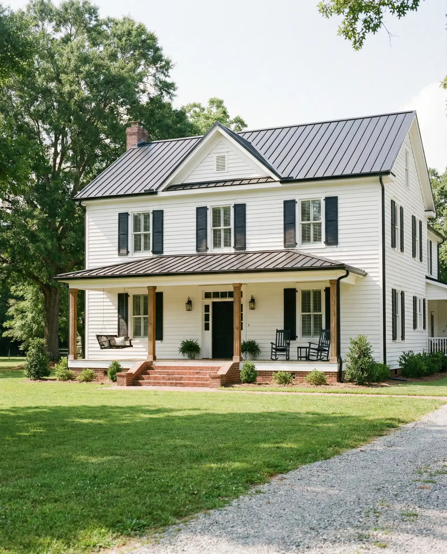 Classic White with Black Shutters and Trim 1