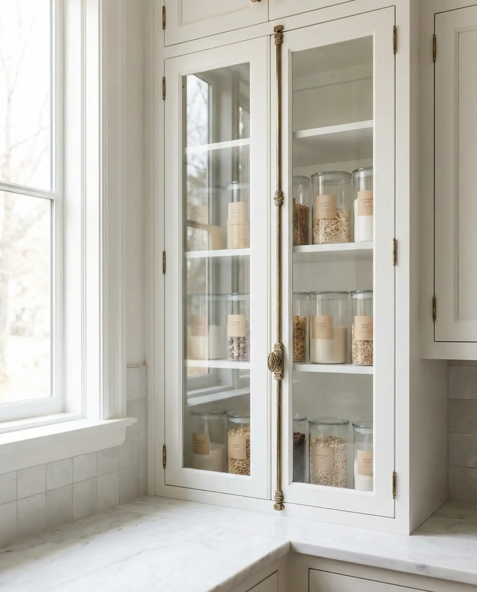 Clear-Front Pantry with Food Storage Canisters 1