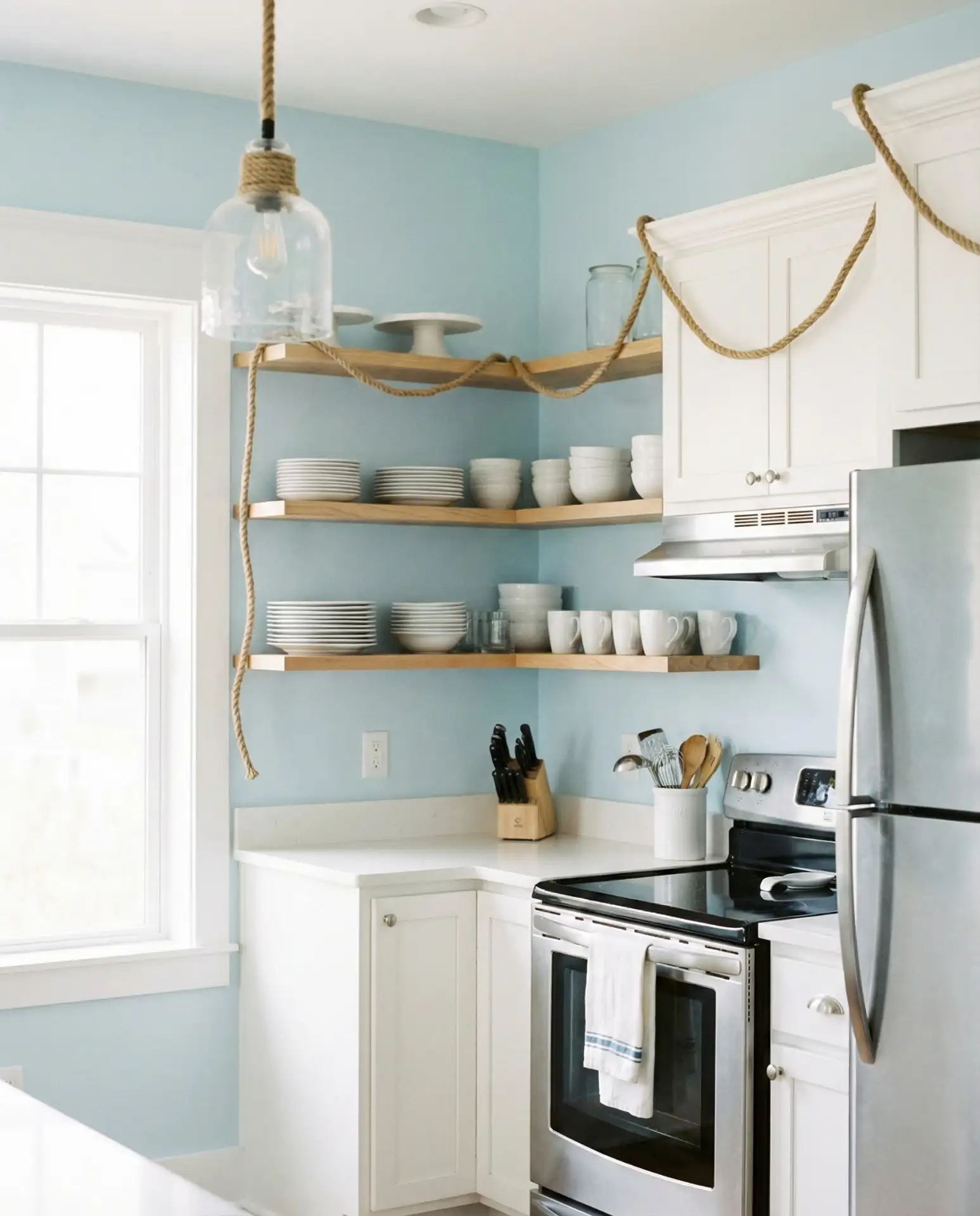 Coastal Blue Walls with White Cabinets 2