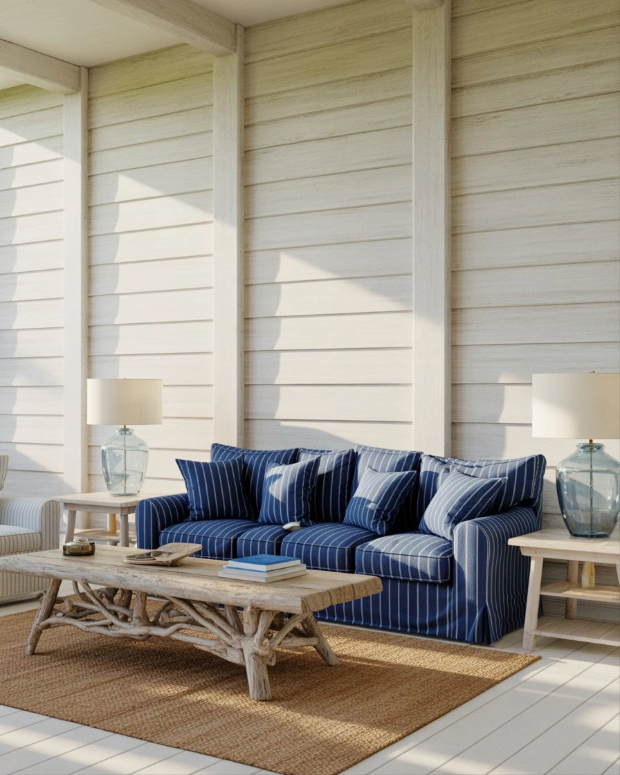 Coastal Cottage Living Room with Breezy Blues 1