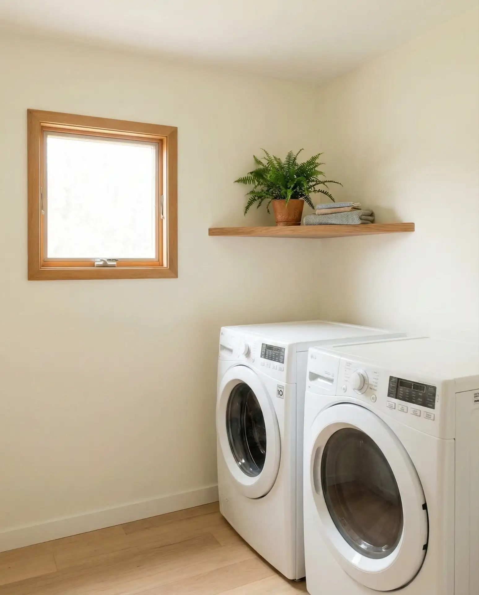 Corner Laundry with Diagonal Appliance Placement 1
