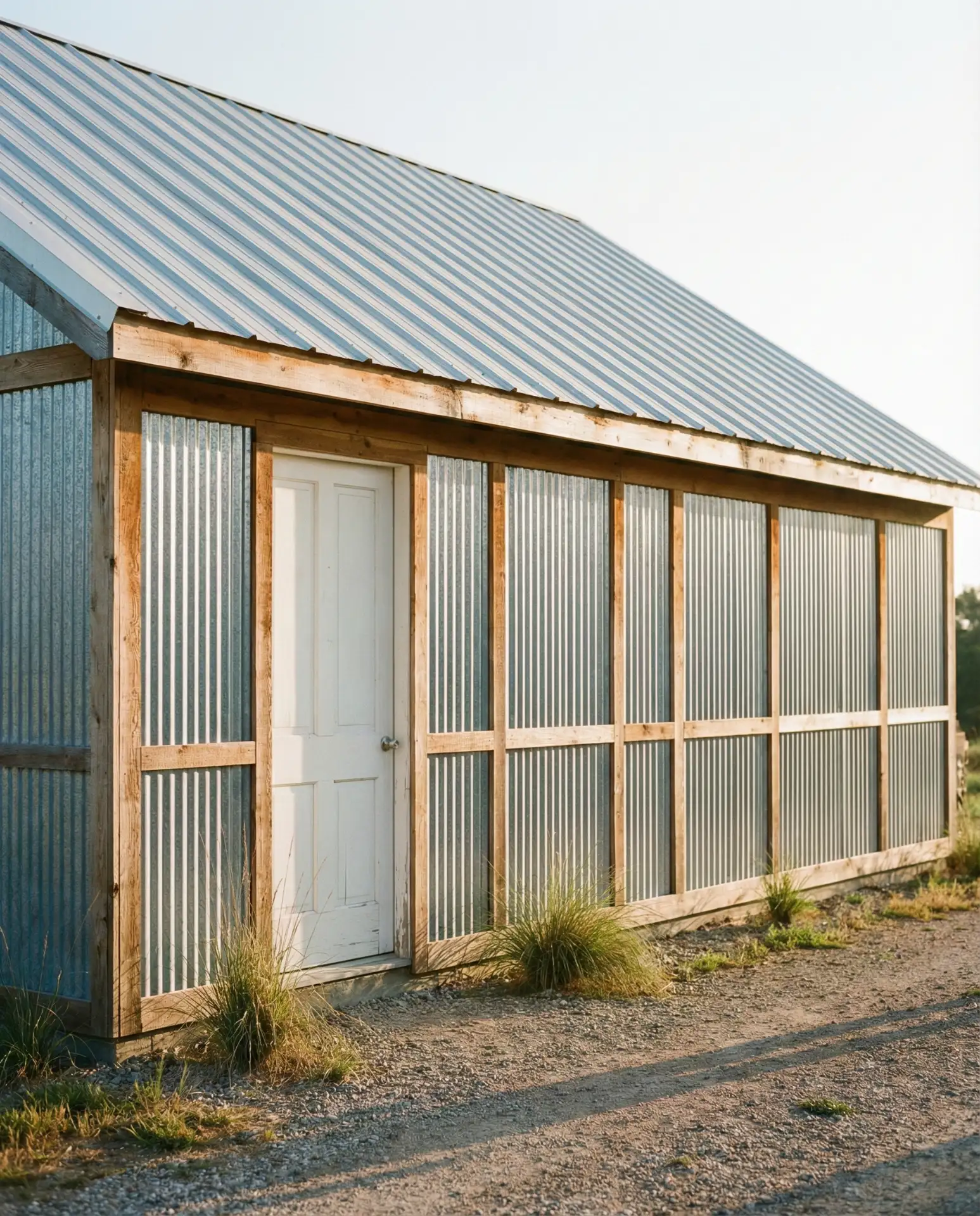 Corrugated Metal Siding with Wood Frame 1