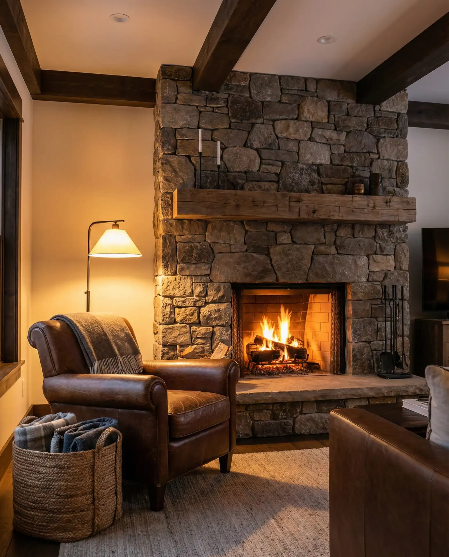 Cozy Fireplace with Rustic Charm 1