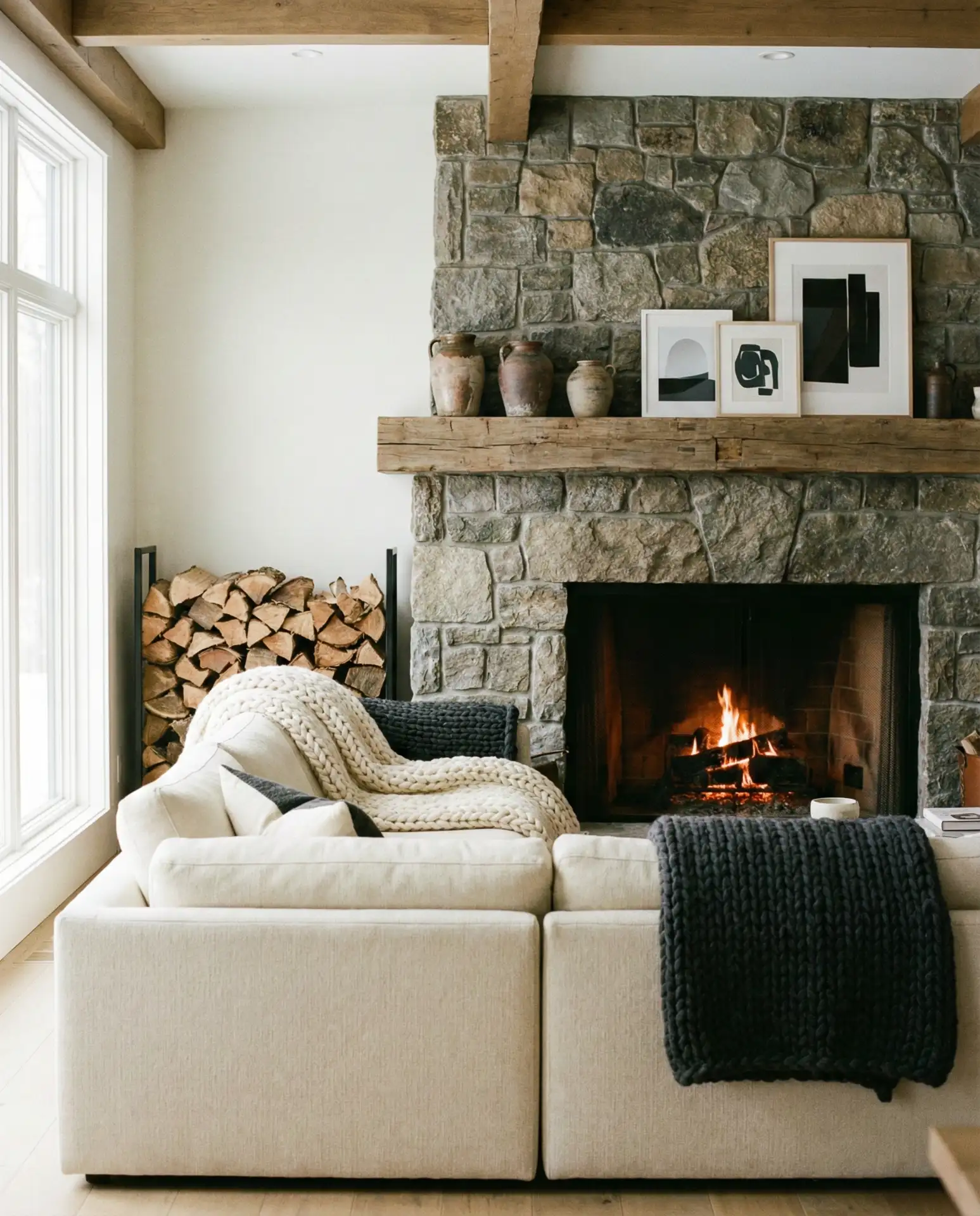Cozy Fireplace with Rustic Charm 2