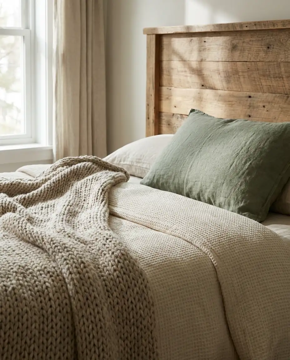 Cozy Layered Bedding in Earthy Tones 1