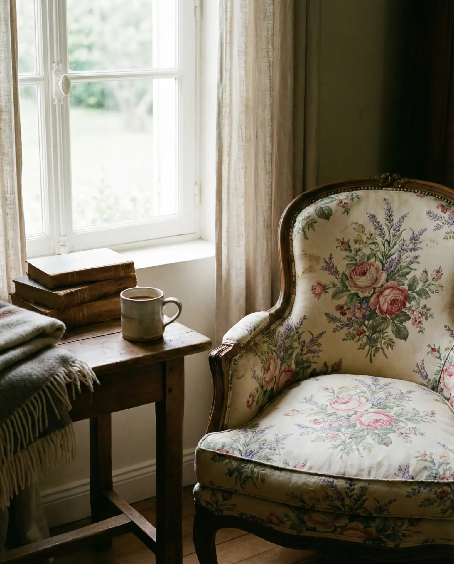 Cozy Reading Nook with Vintage Chair 1