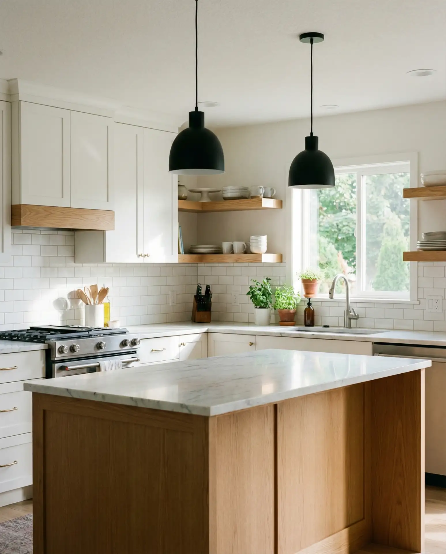 Crisp White and Natural Oak 1