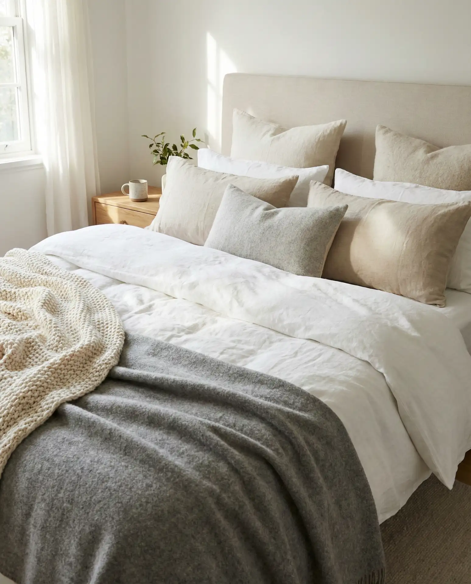 Curated Bedding with Layered Textures 1
