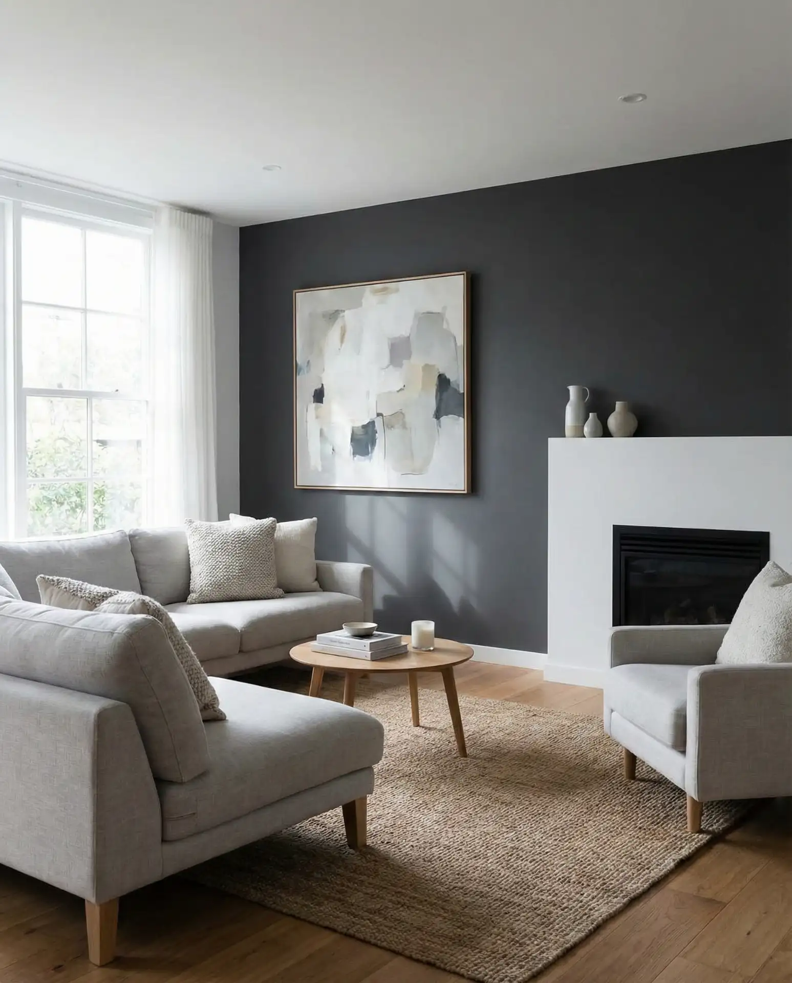 Dark Grey Accent Wall Drama 1