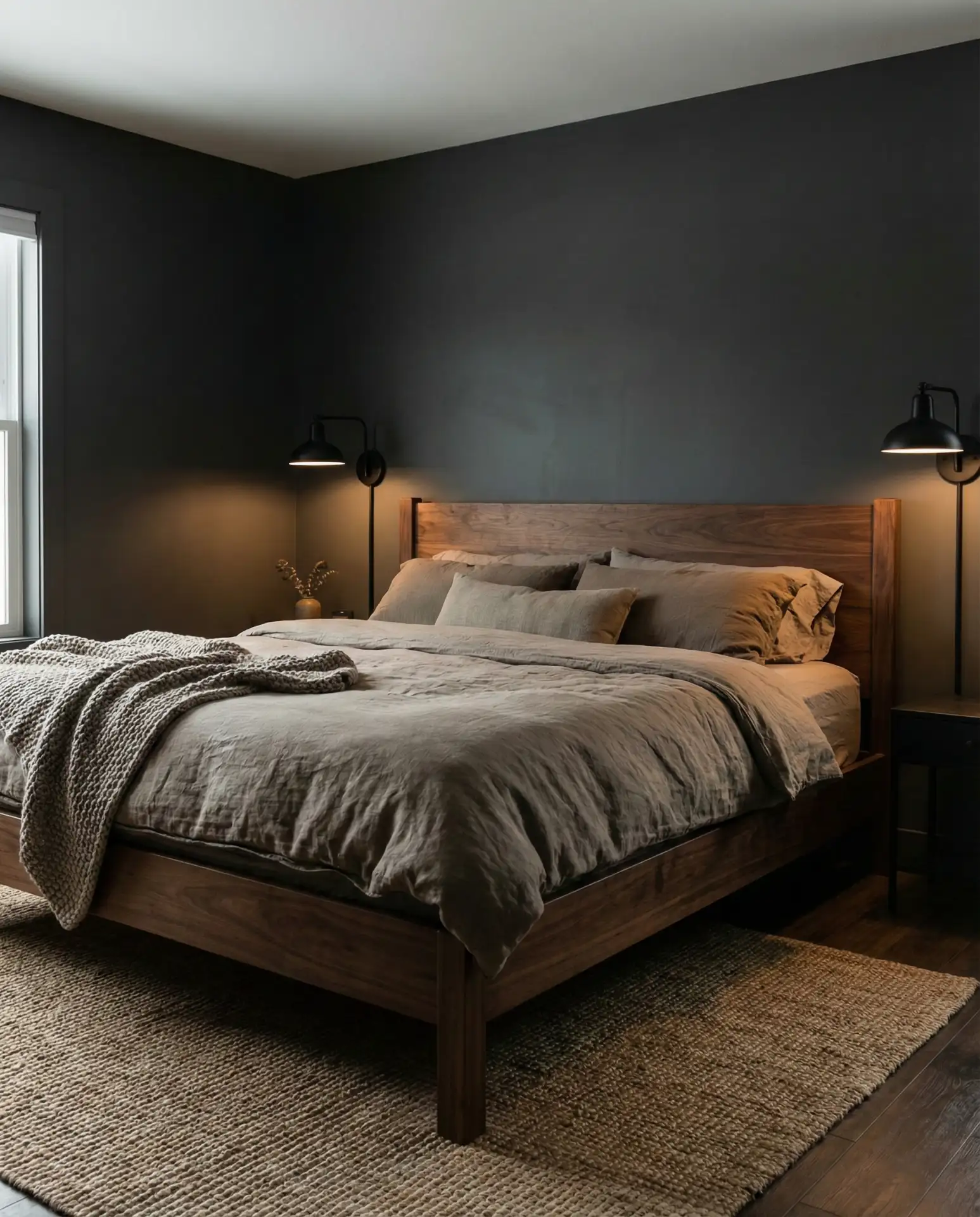 Dark Moody Rustic Bedroom 1