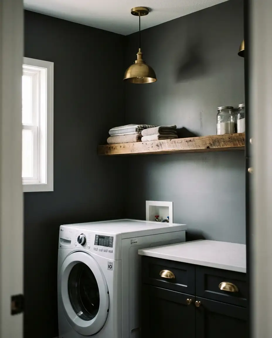 Dark Moody Walls with Brass Fixtures 2