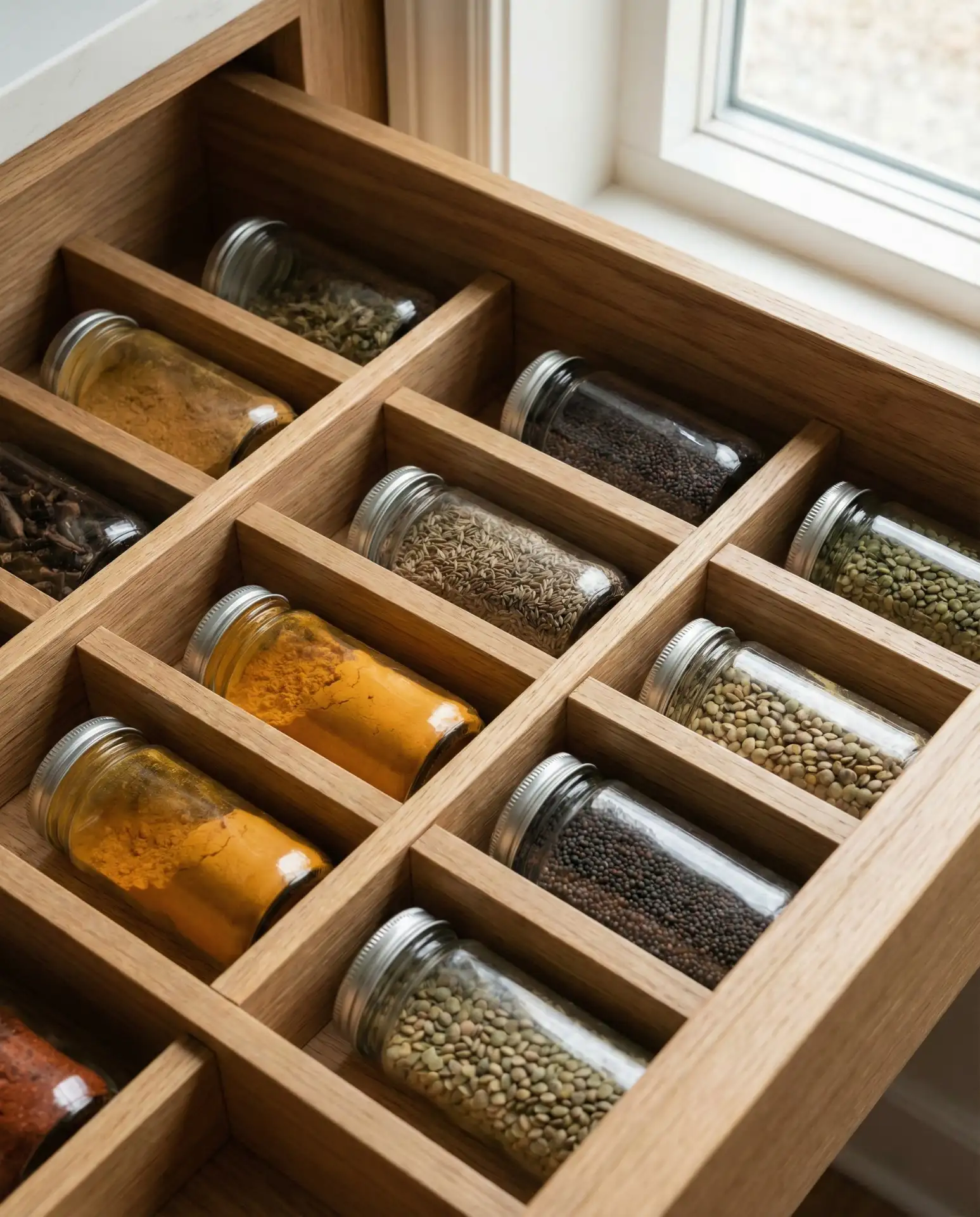 Deep Drawer Organizers for Indian Spices and Lentils 1