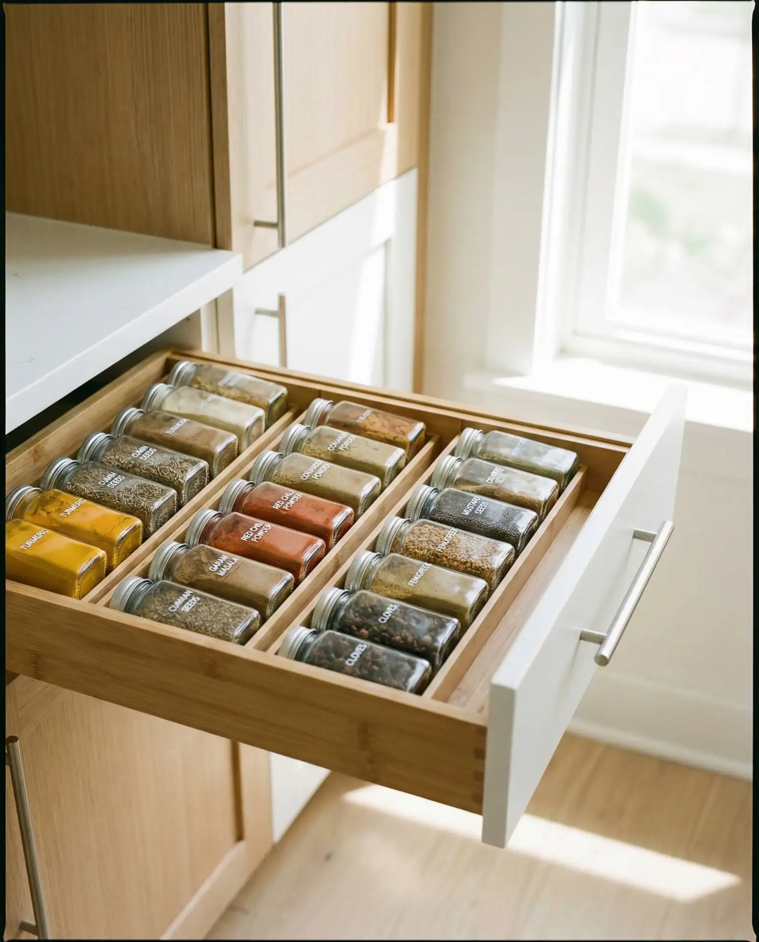 Deep Drawer Organizers for Indian Spices and Lentils 2