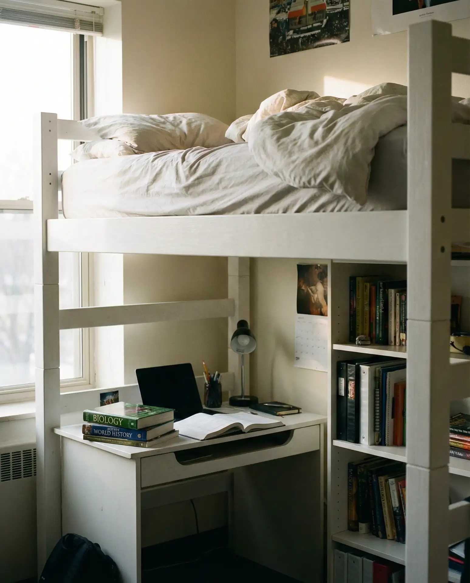 Dorm-Friendly Twin Loft Bed with Built-In Desk 2