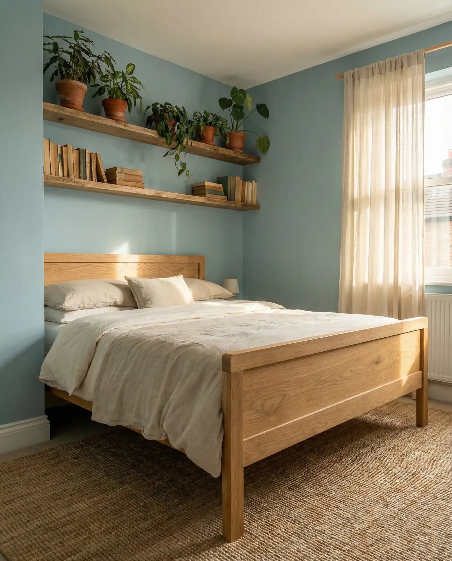 Duck Egg Blue with Natural Wood Furniture 2