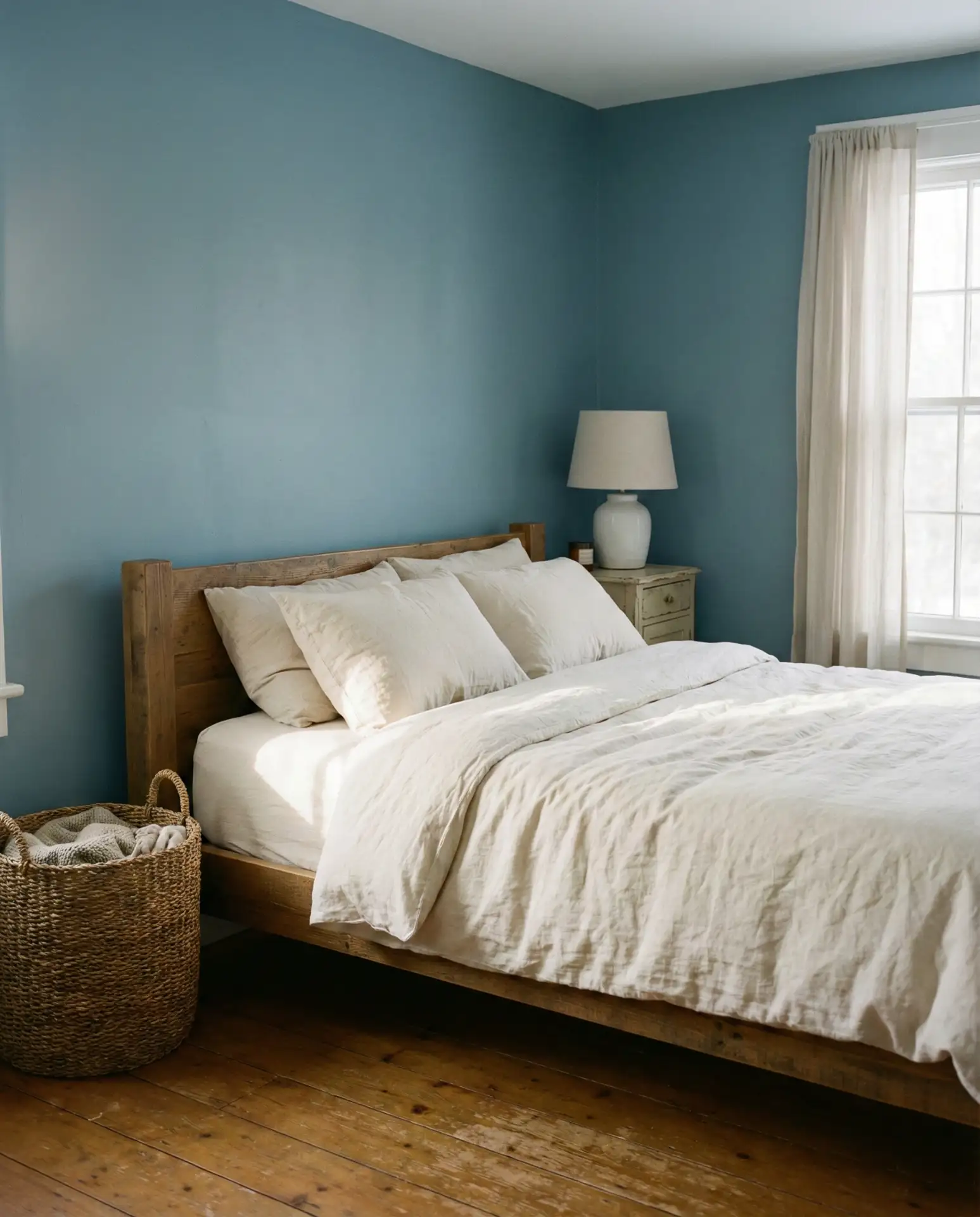 Dusty Blue with Cream Bedding 1