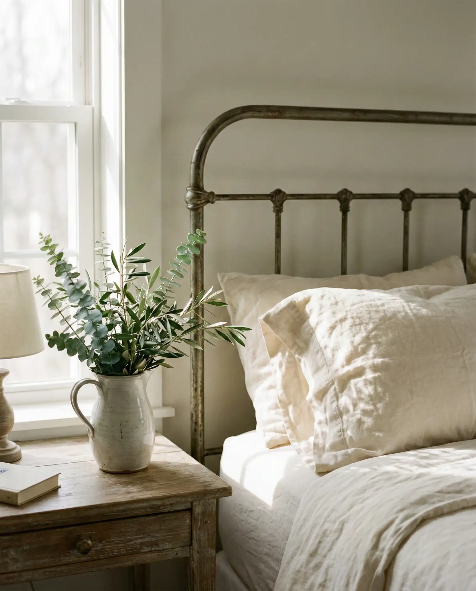 Farmhouse Rustic Bedroom with Iron Bed Frame 2