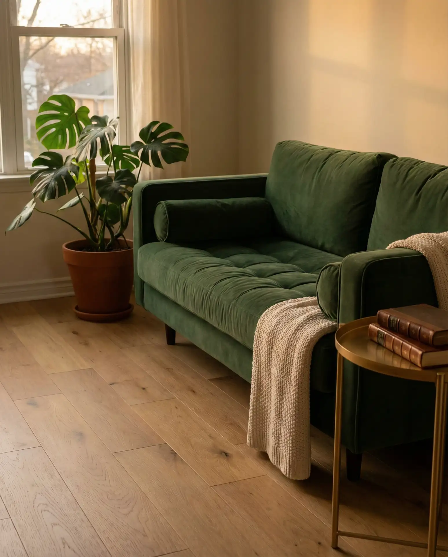 Forest Green Velvet Sofa 2