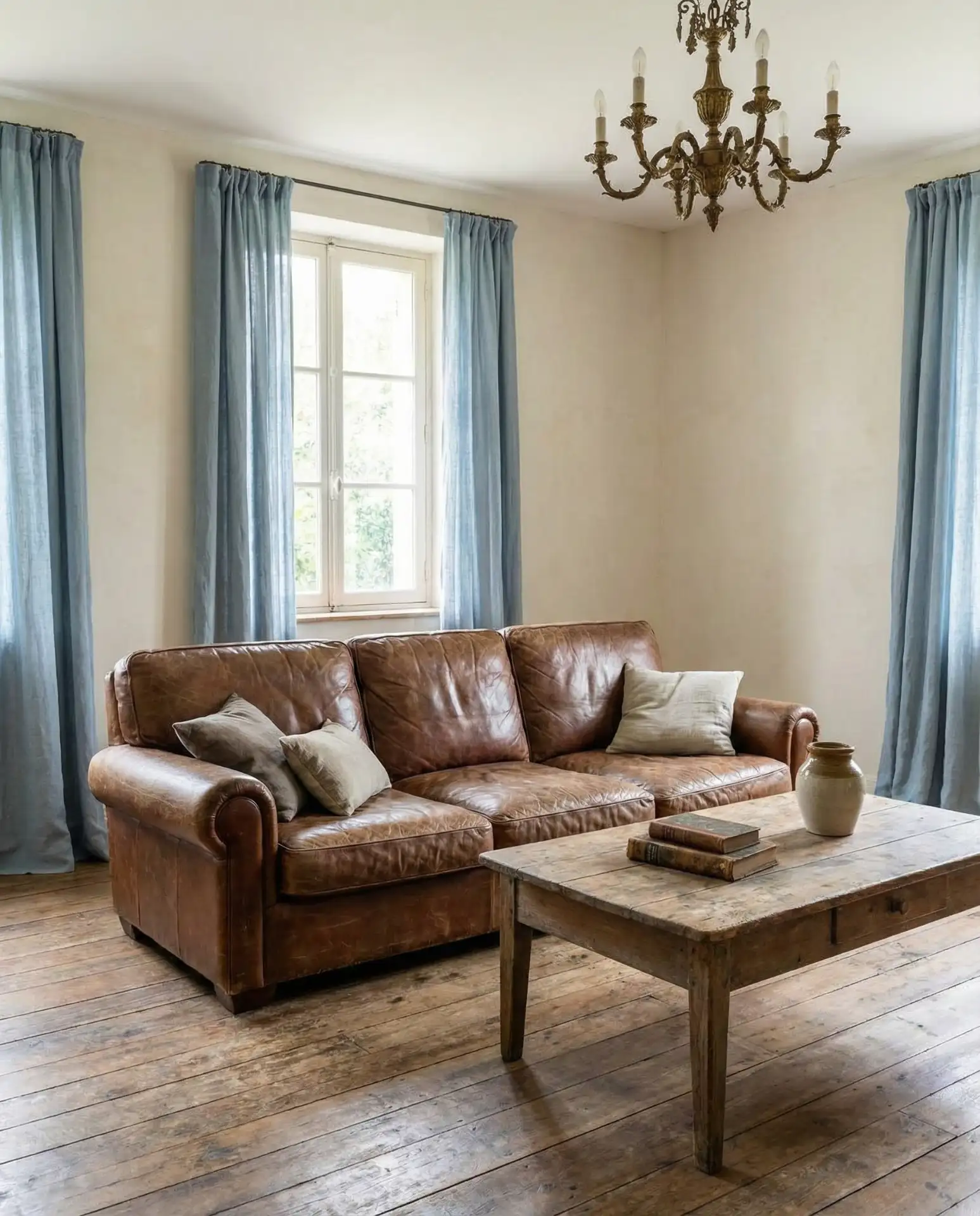 French Country Leather with Vintage Finds 1