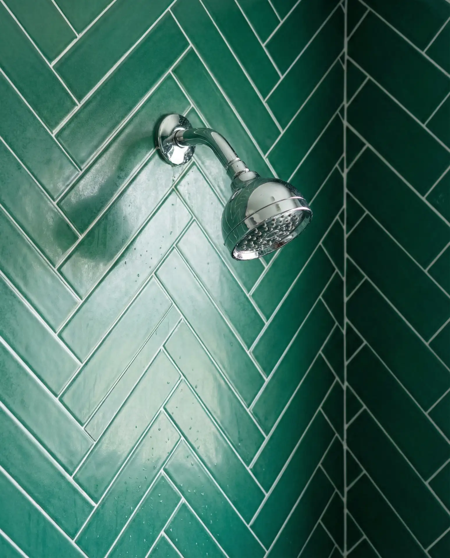 Green Herringbone Pattern Tiles 1