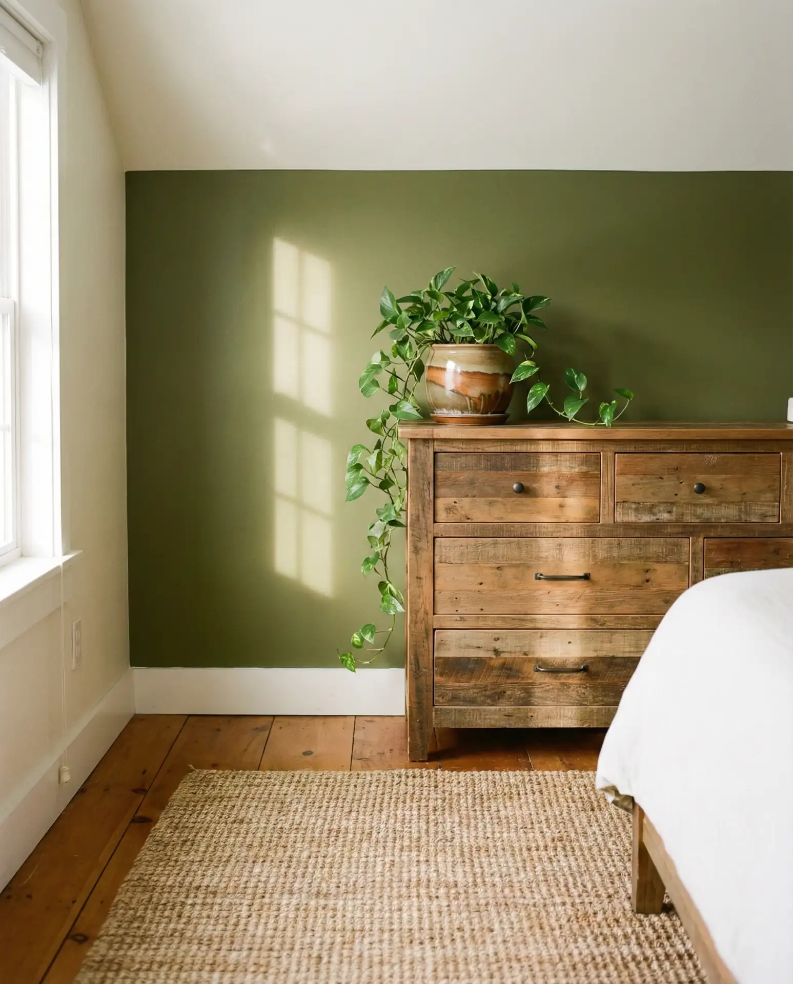Green Rustic Bedroom with Natural Elements 1