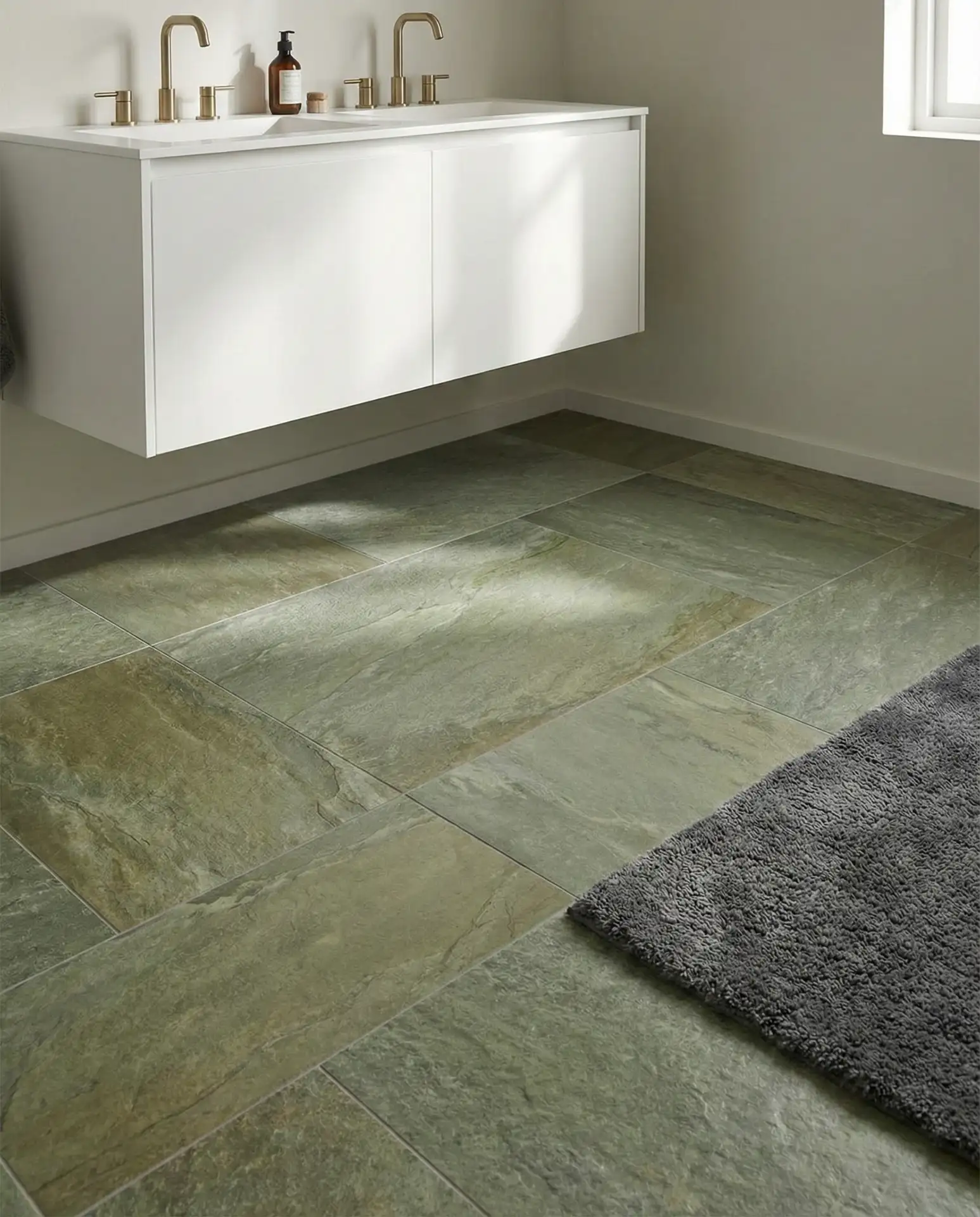 Green Stone-Look Porcelain Tiles 1