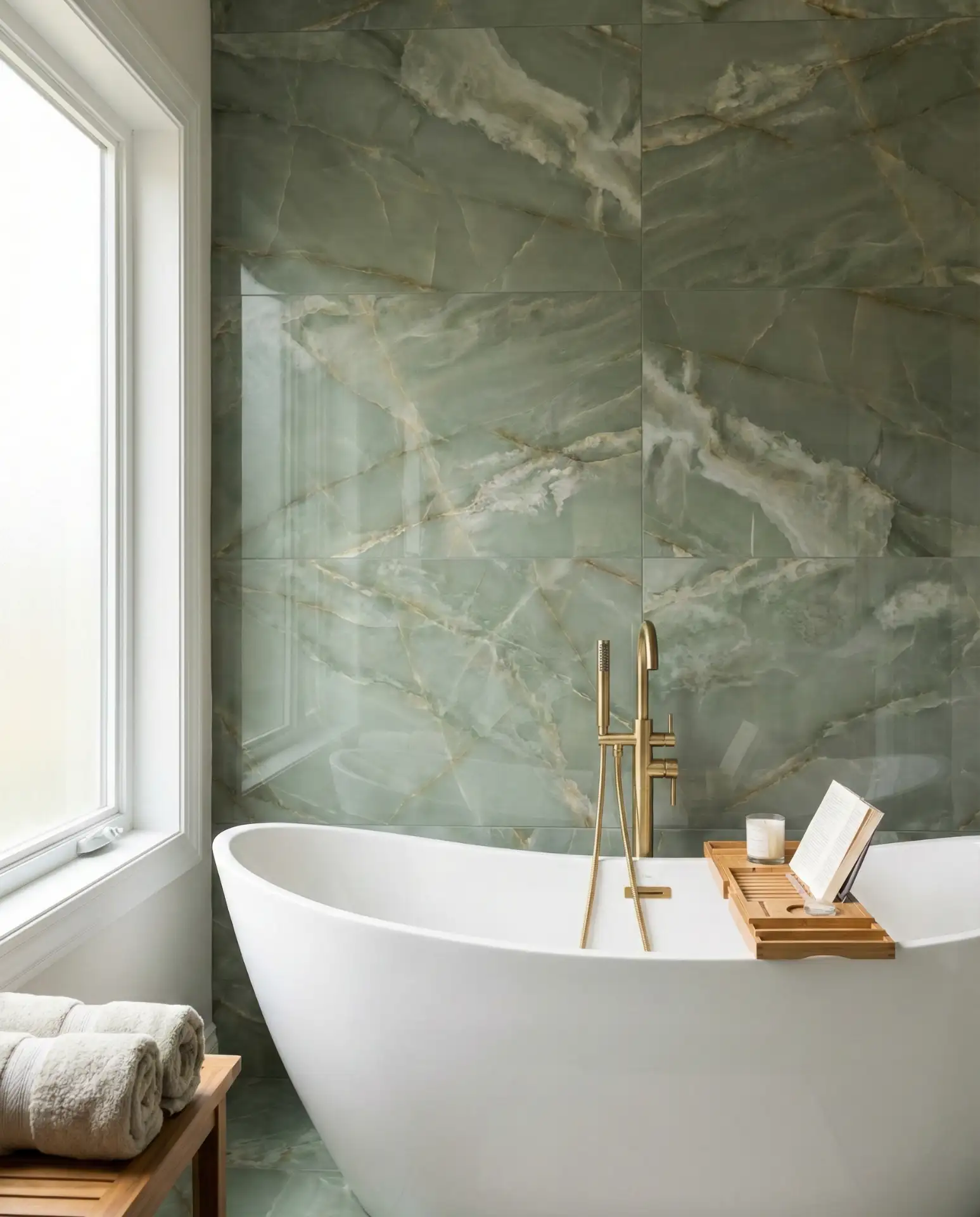 Green Stone-Look Porcelain Tiles 2