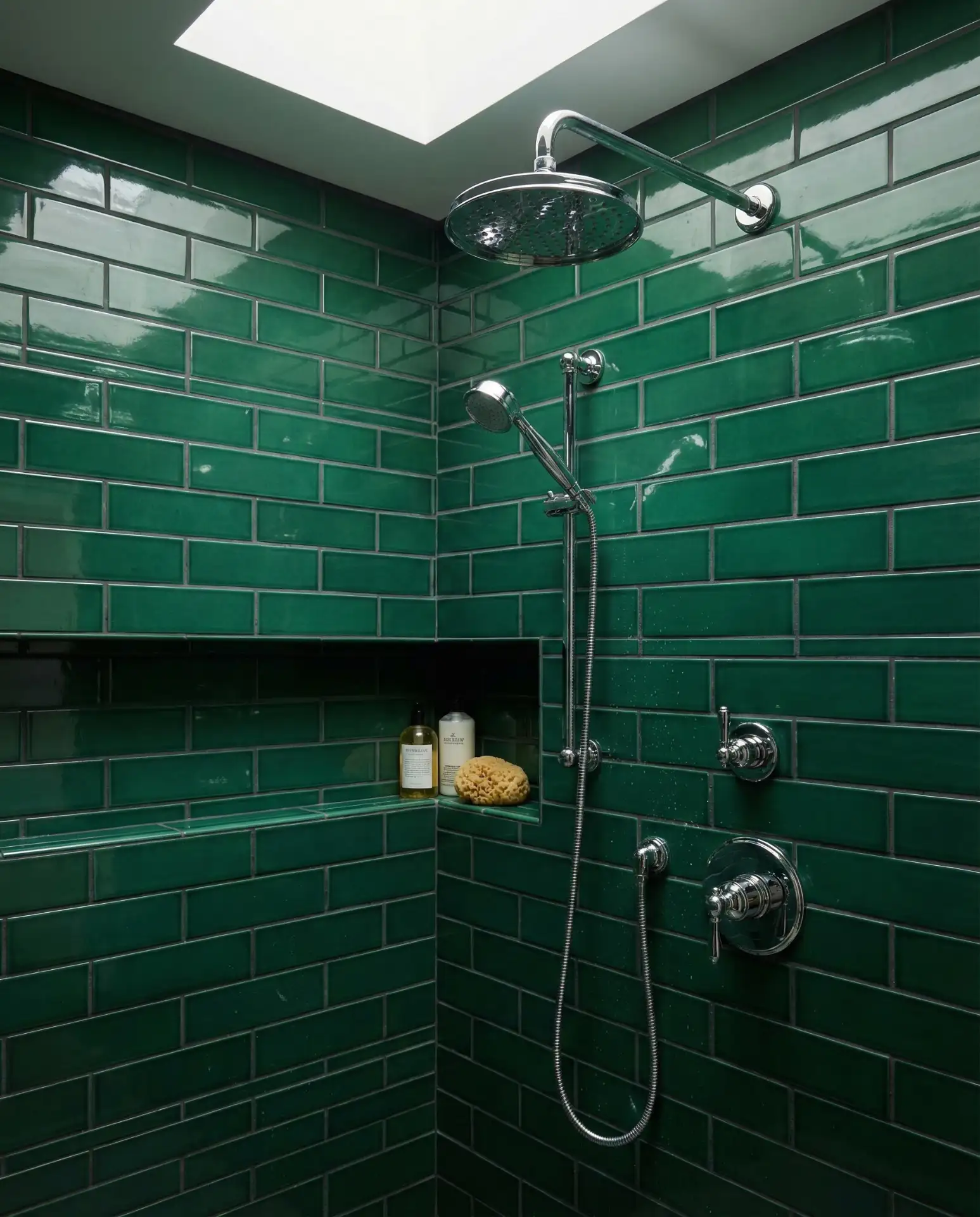 Green Subway Tile with Dark Grout 2