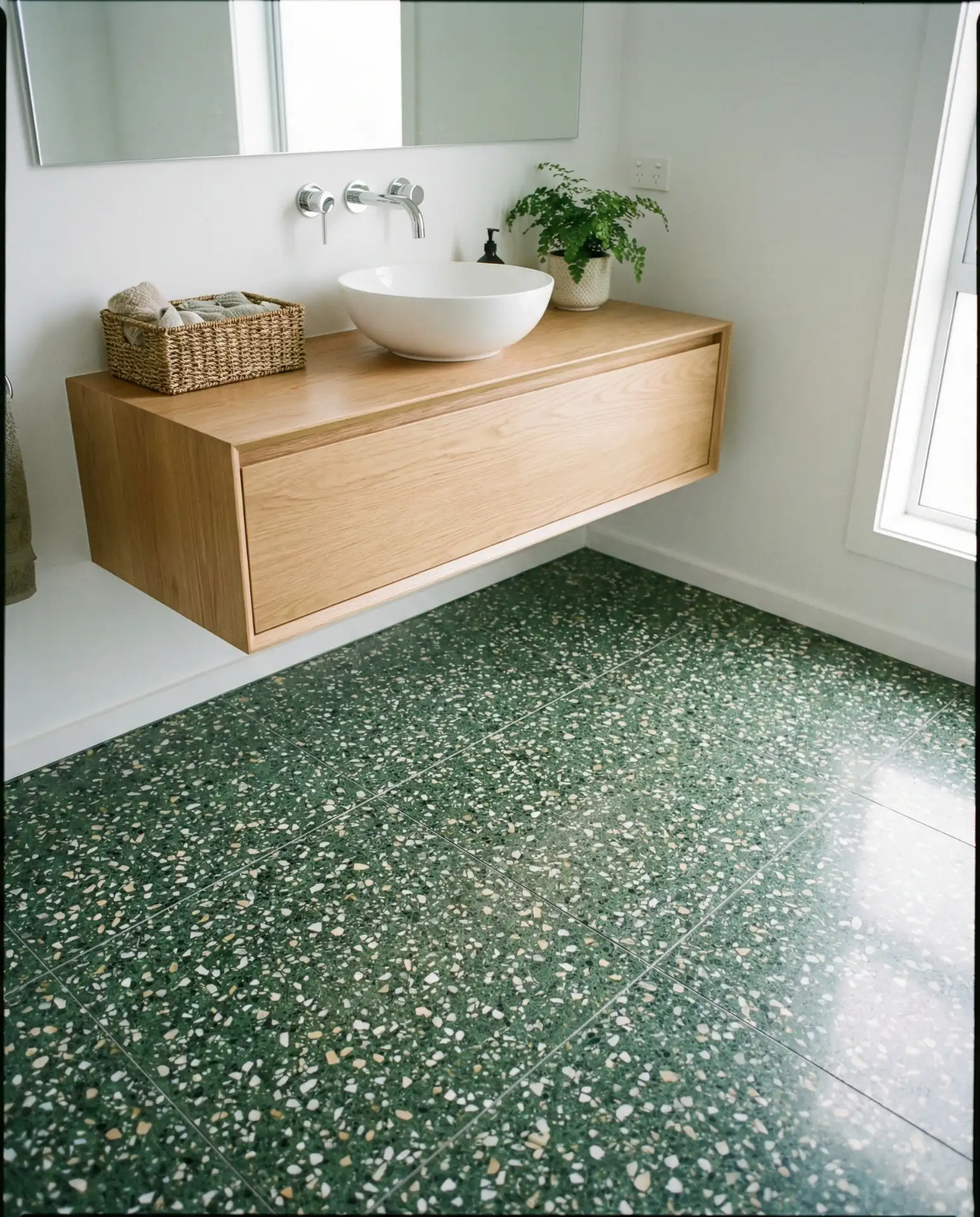 Green Terrazzo Tiles for Speckled Interest 1