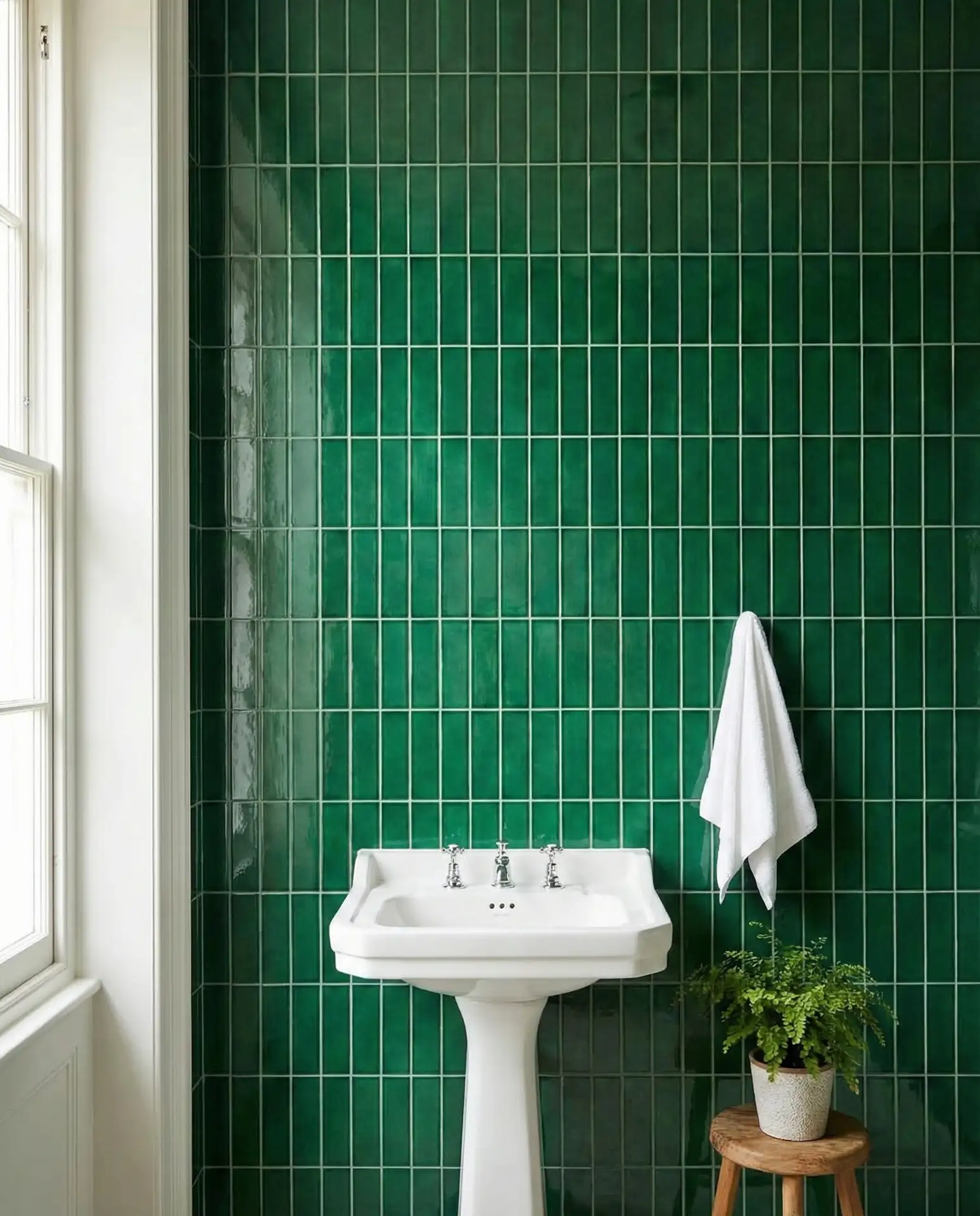 Green Vertical Stacked Tiles for Height 1