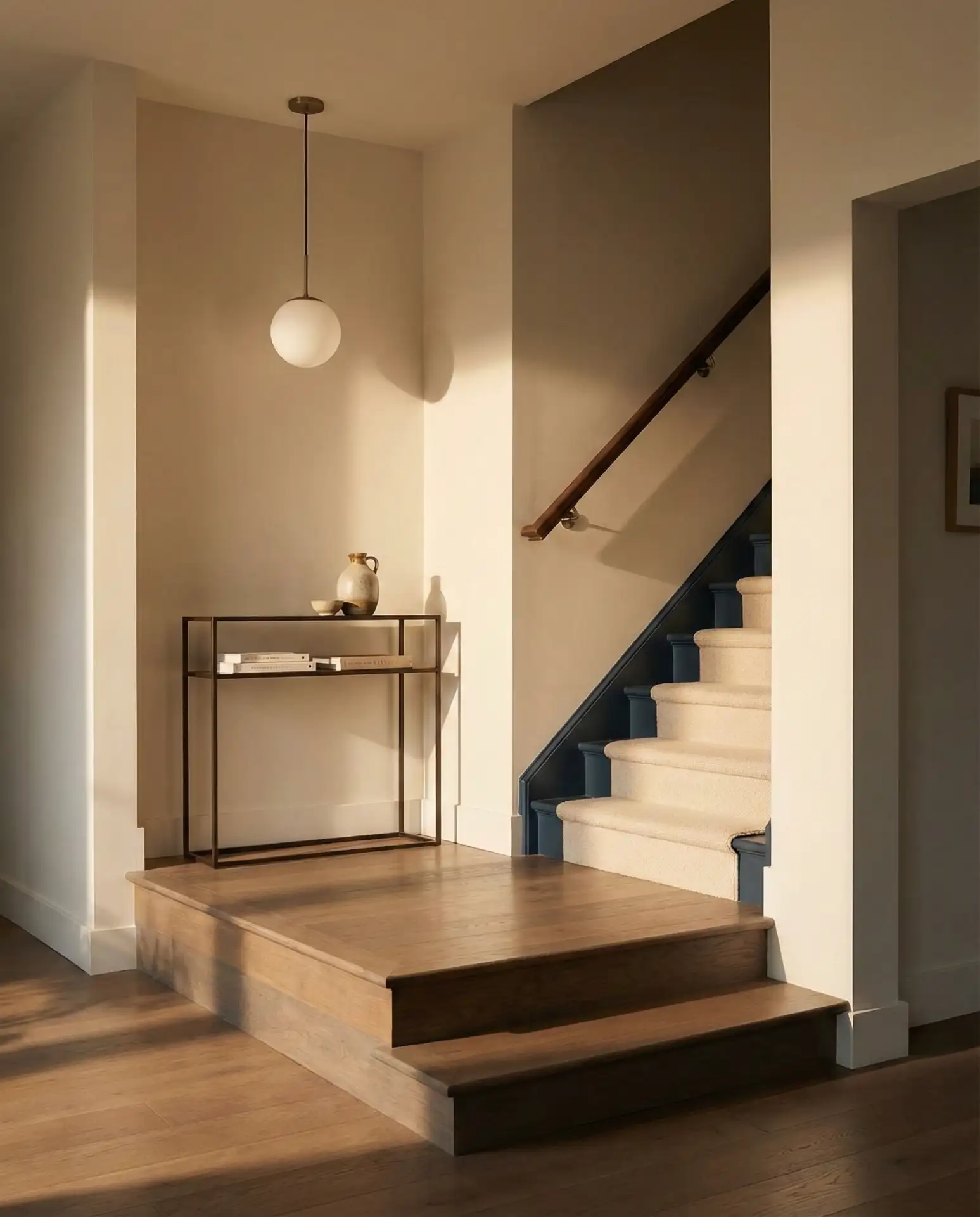 Green Wallpaper Above White Tile Wainscoting 2