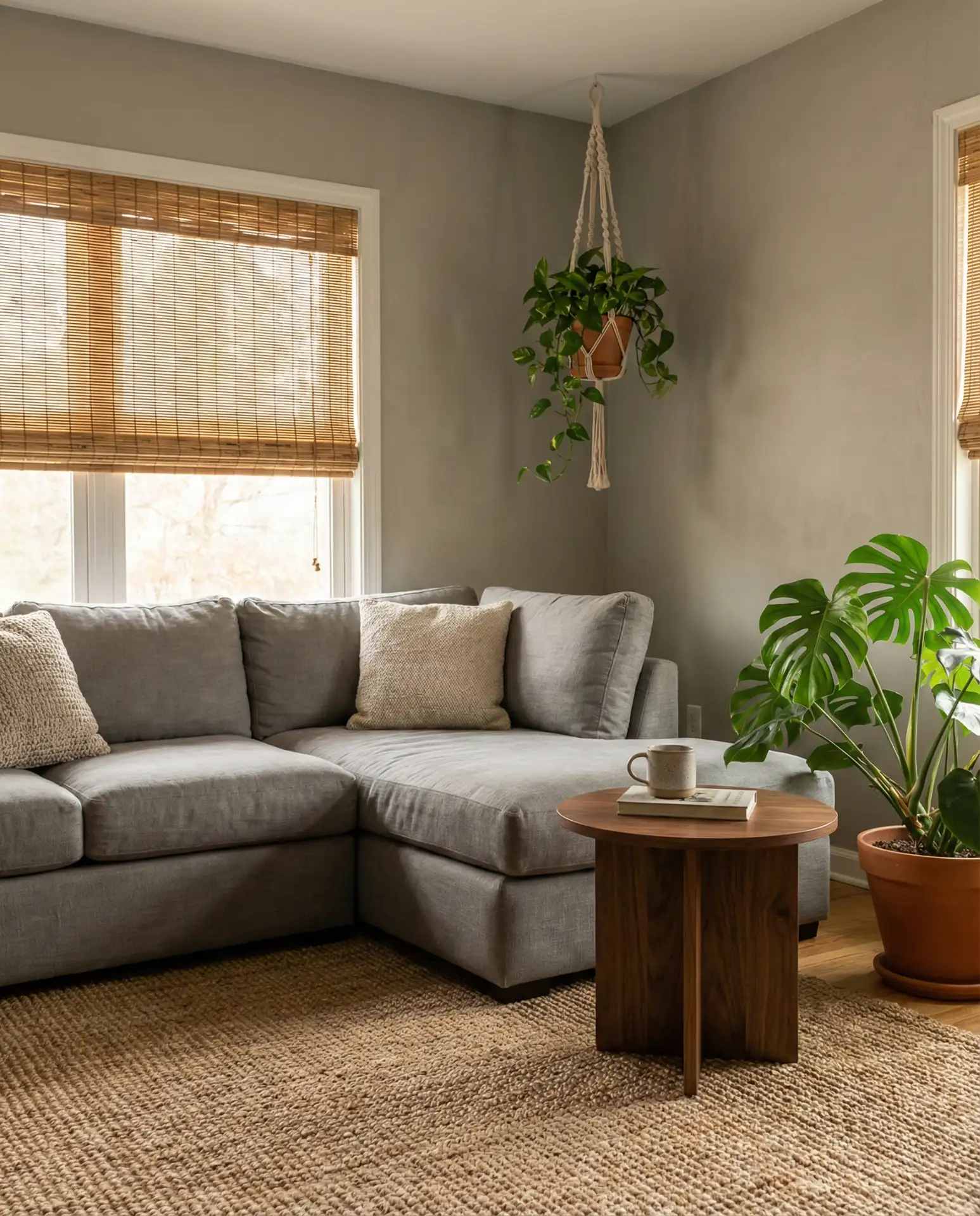 Grey with Natural Wood and Greenery 2