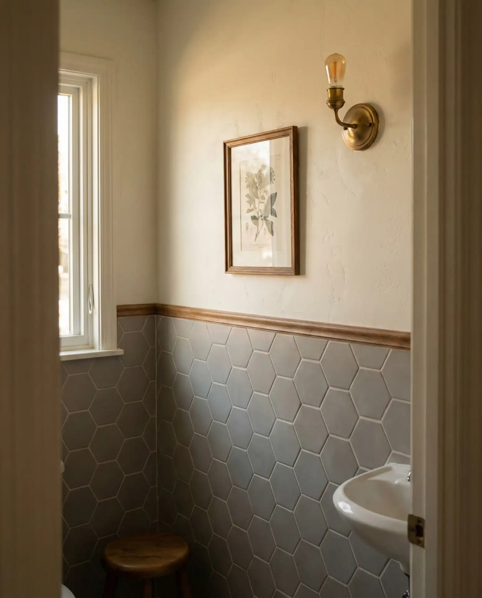 Half Wall Tile with Painted Walls 2