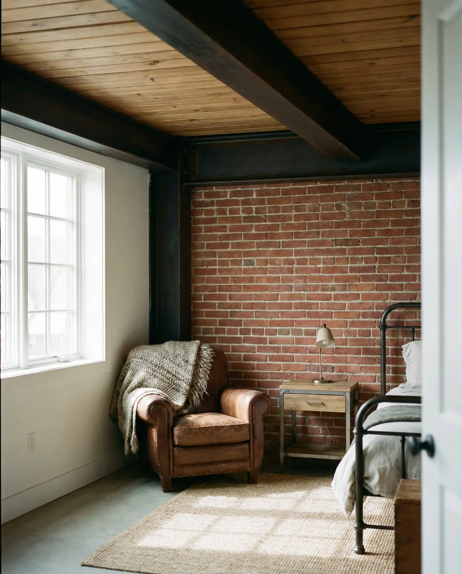 Industrial Rustic Bedroom with Exposed Brick 1