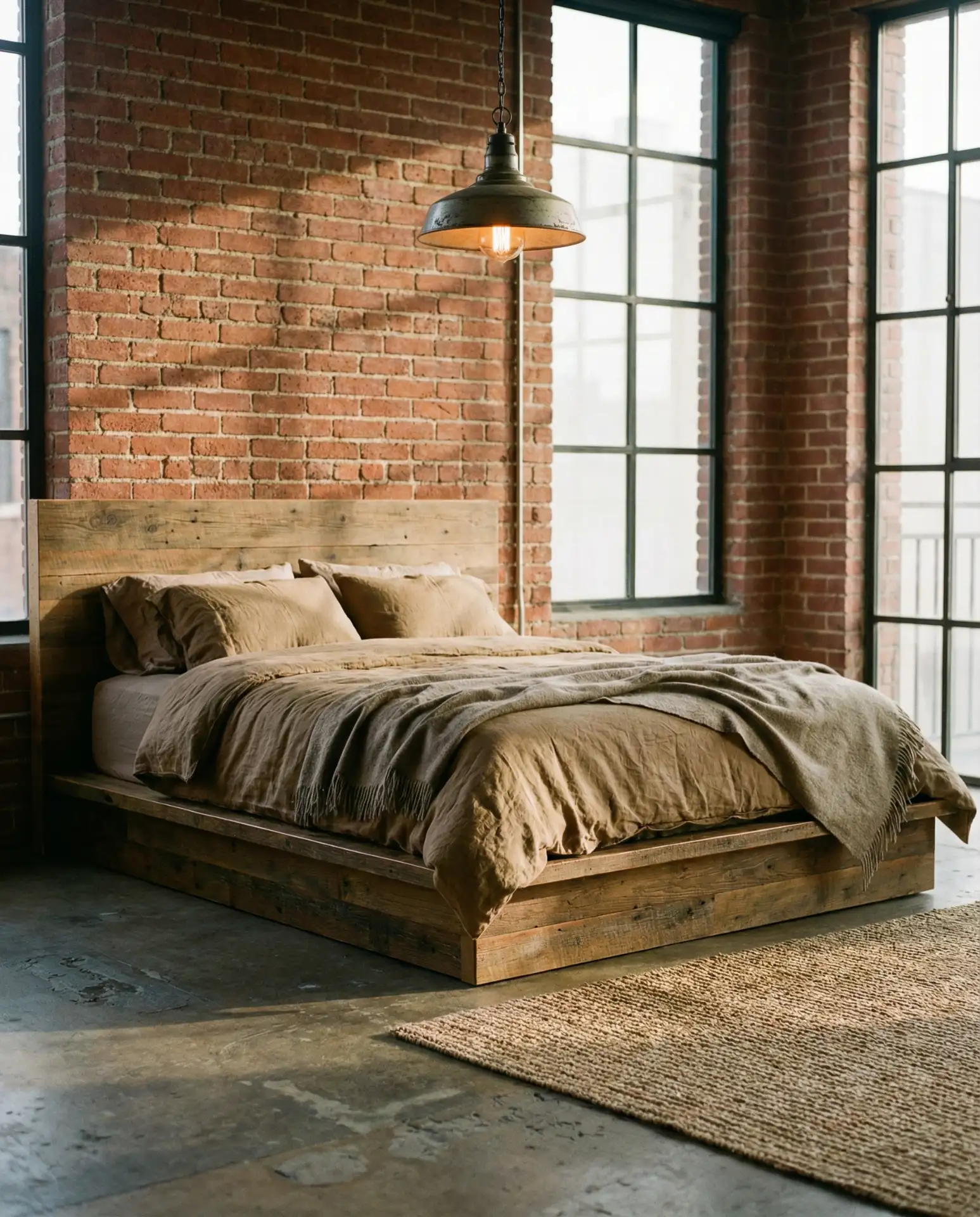 Industrial Rustic Bedroom with Exposed Brick 2