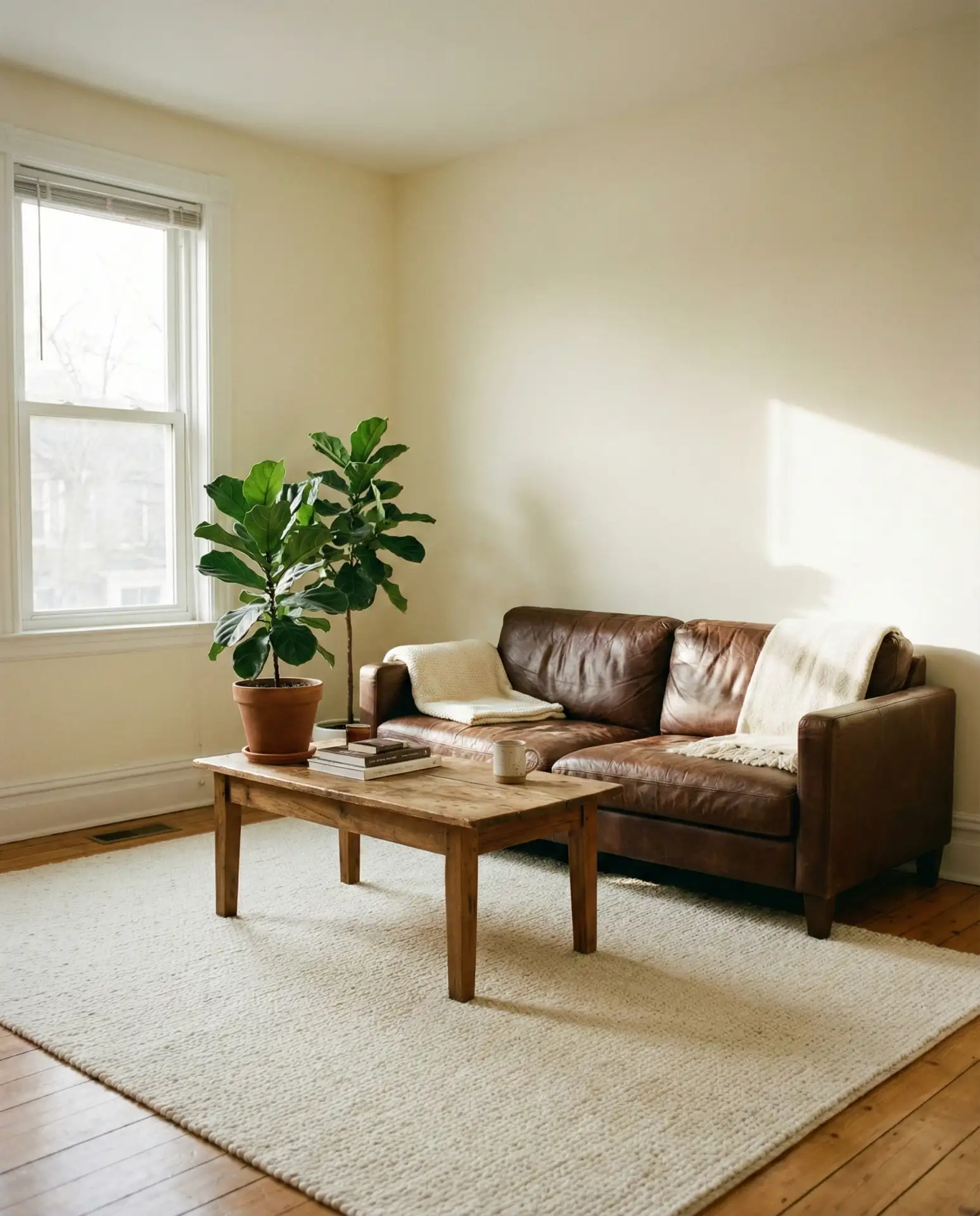 Ivory Walls with-a-Brown-Couch 1