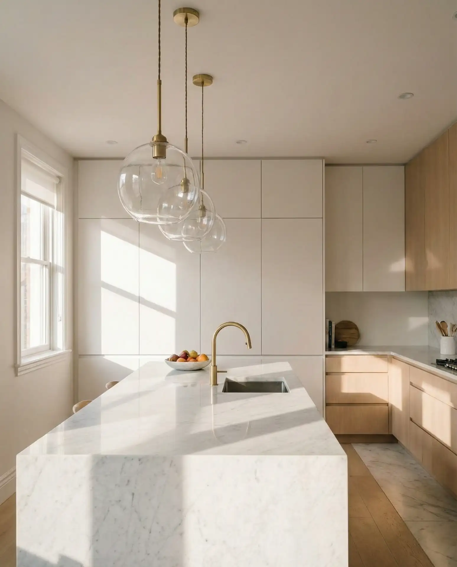 Layered Pendants Over Island